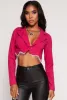 Rhinestone Fringe Trim Cropped Blazer sold by Rainbow