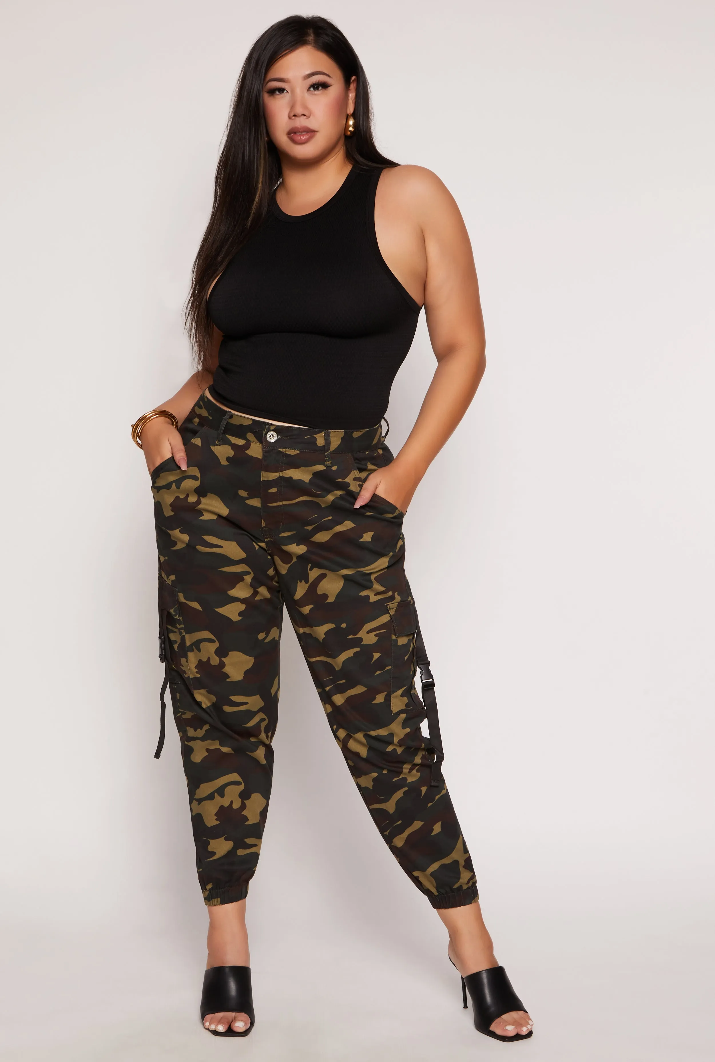 Plus Size VIP Camo Cargo Joggers sold by Rainbow