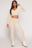 Velour Front Zip Cropped Hoodie sold by Rainbow