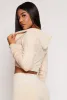 Velour Front Zip Cropped Hoodie sold by Rainbow