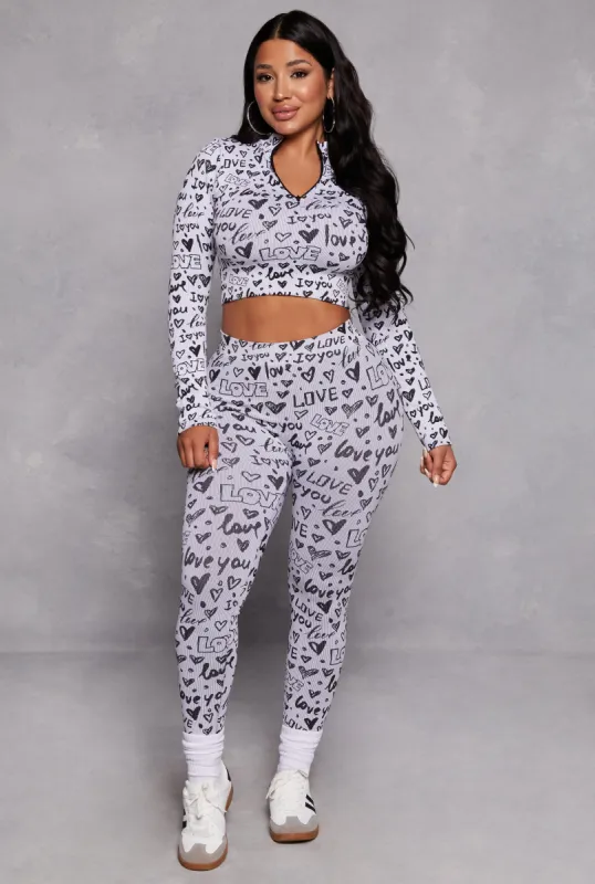 Love Print Seamless Leggings sold by Rainbow