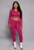Love Print Seamless Zip Neck Crop Top sold by Rainbow