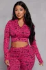 Love Print Seamless Zip Neck Crop Top sold by Rainbow