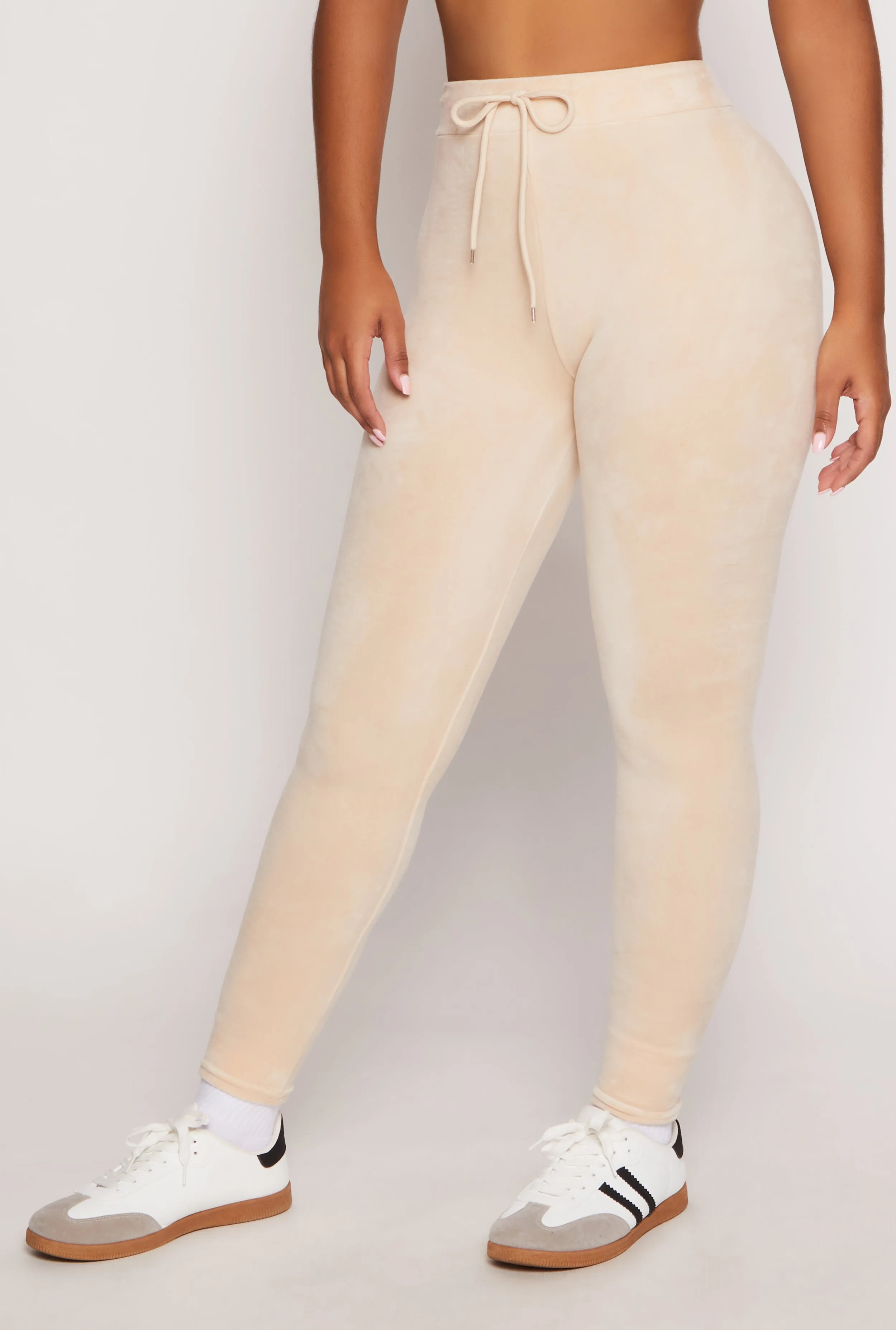 Velour Drawstring High Waisted Leggings sold by Rainbow product image thumbnail 2