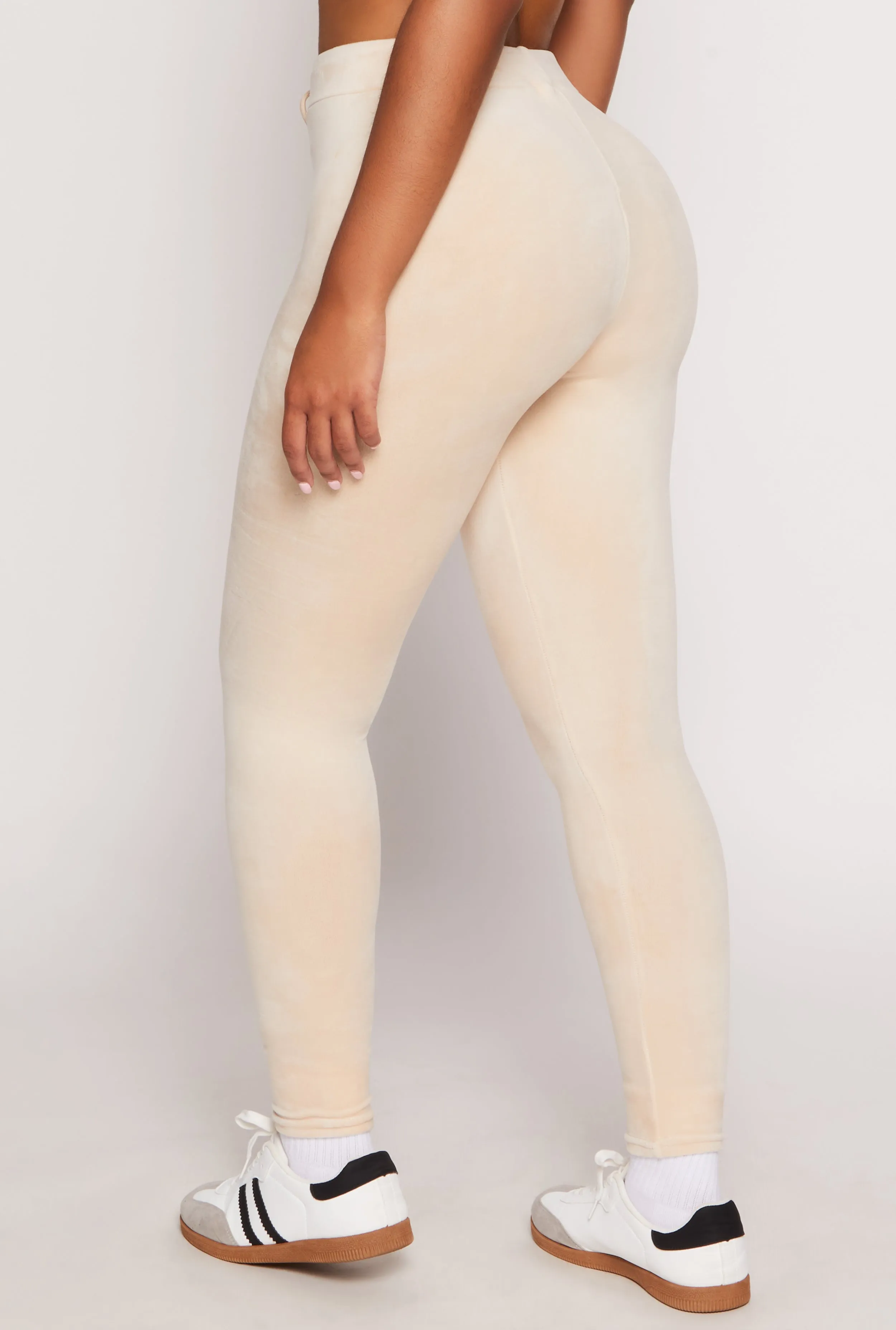 Velour Drawstring High Waisted Leggings sold by Rainbow product image thumbnail 3
