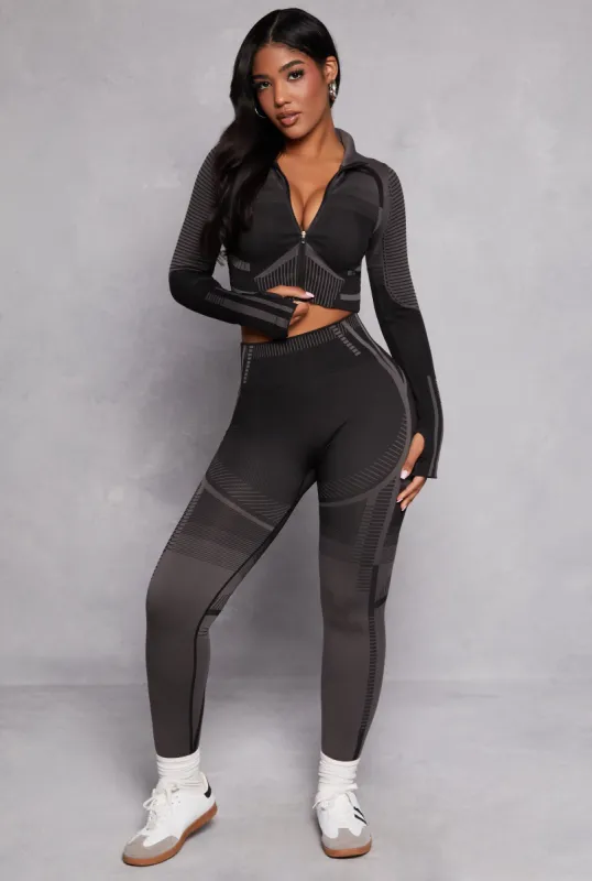 Contrast Stripe Seamless Leggings sold by Rainbow