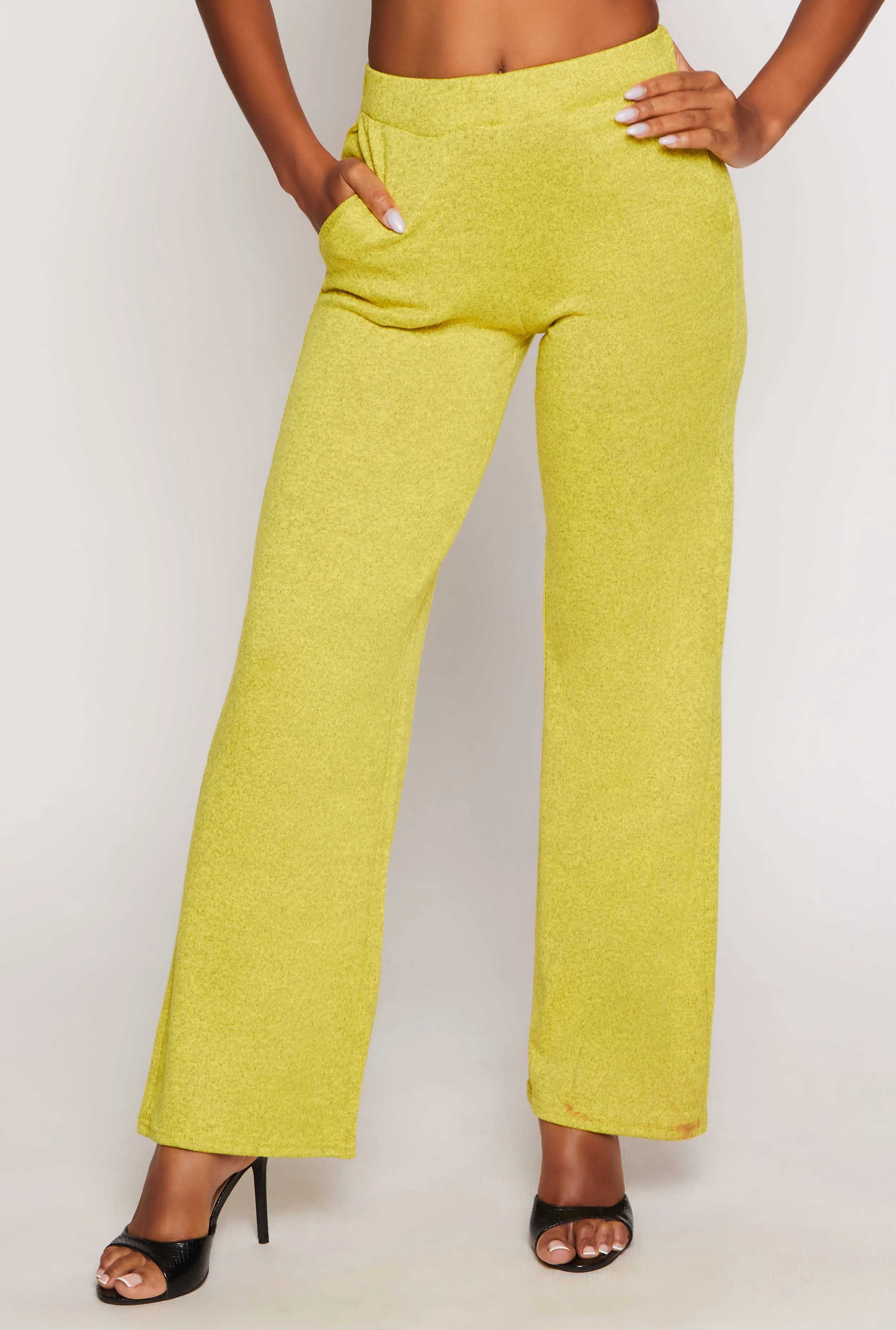 Brushed Knit High Waisted Wide Leg Pants sold by Rainbow product image thumbnail 2