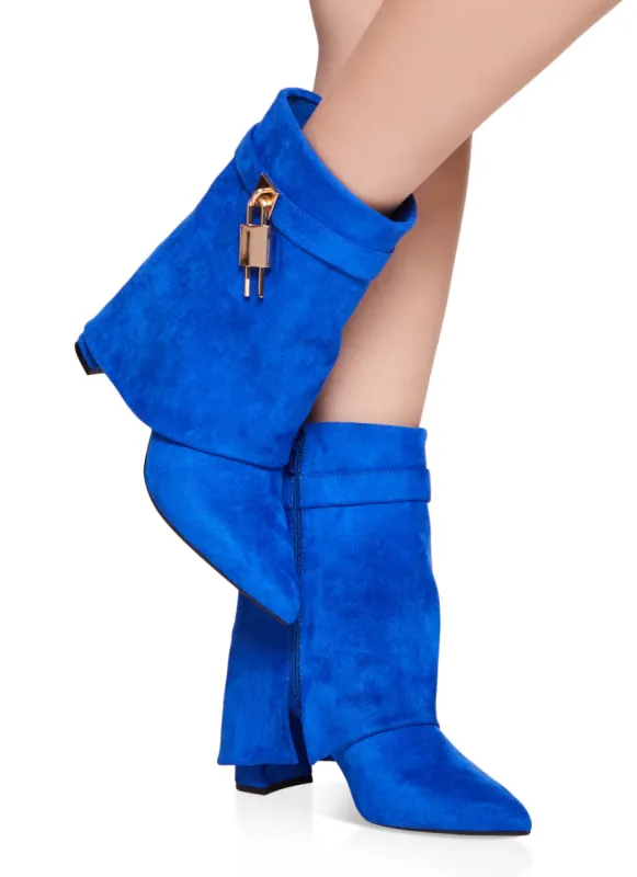 Lock Charm Fold Over Boots sold by Rainbow
