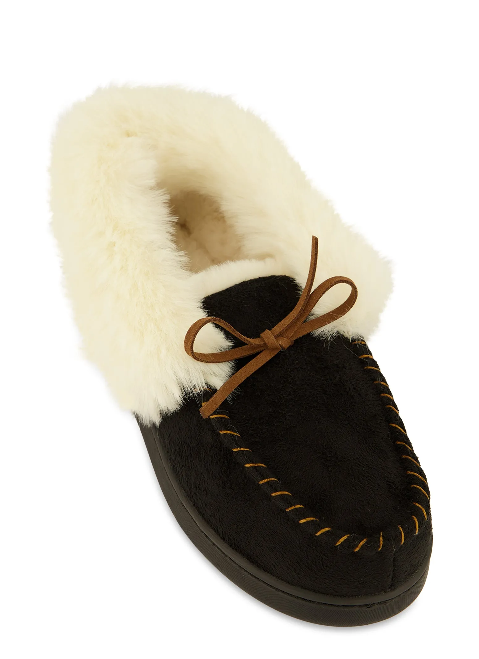 Faux Fur Lined Moccasin Slippers sold by Rainbow