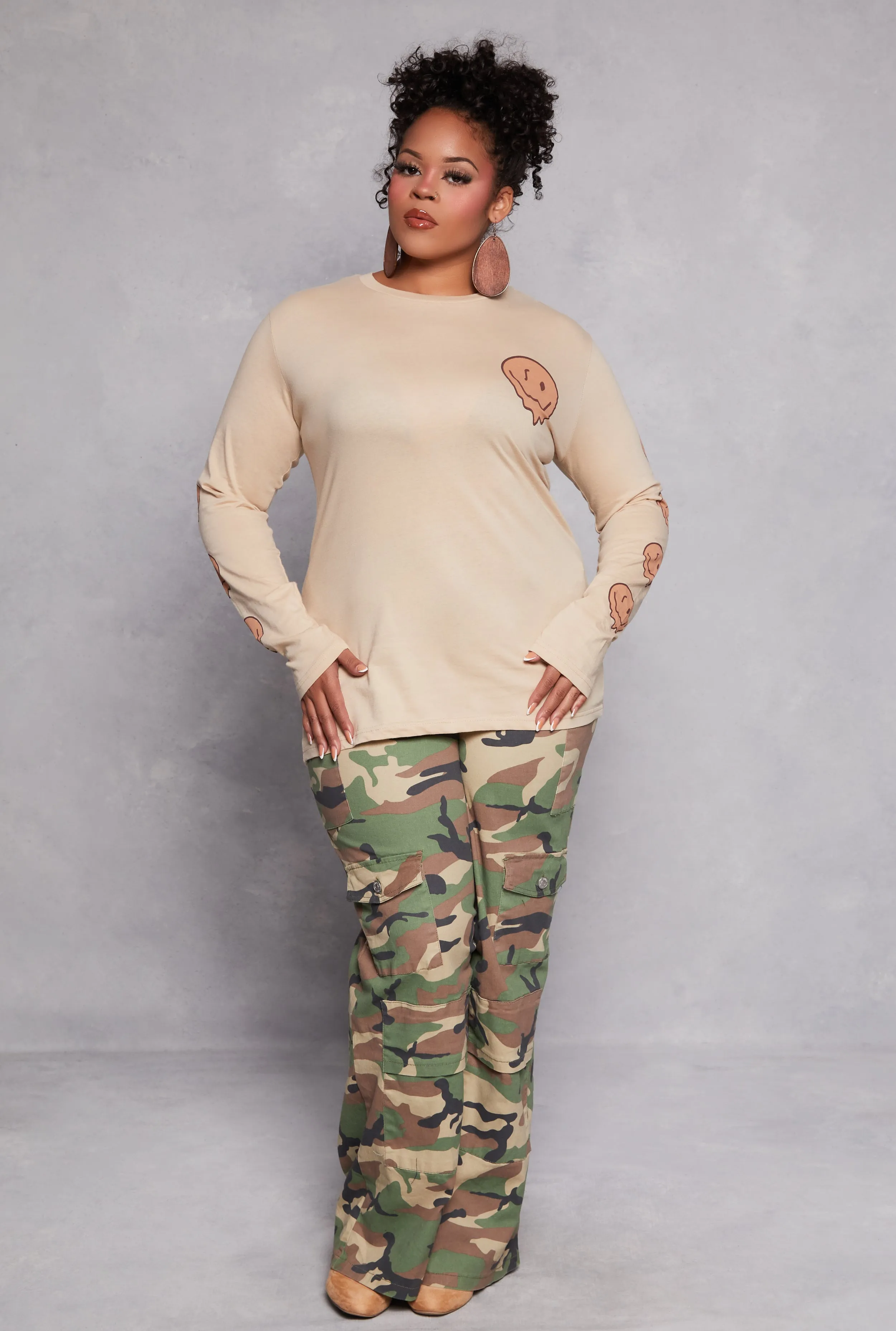 Plus Size Enjoy The Little Things Smiley Long Sleeve Top sold by Rainbow product image thumbnail 2