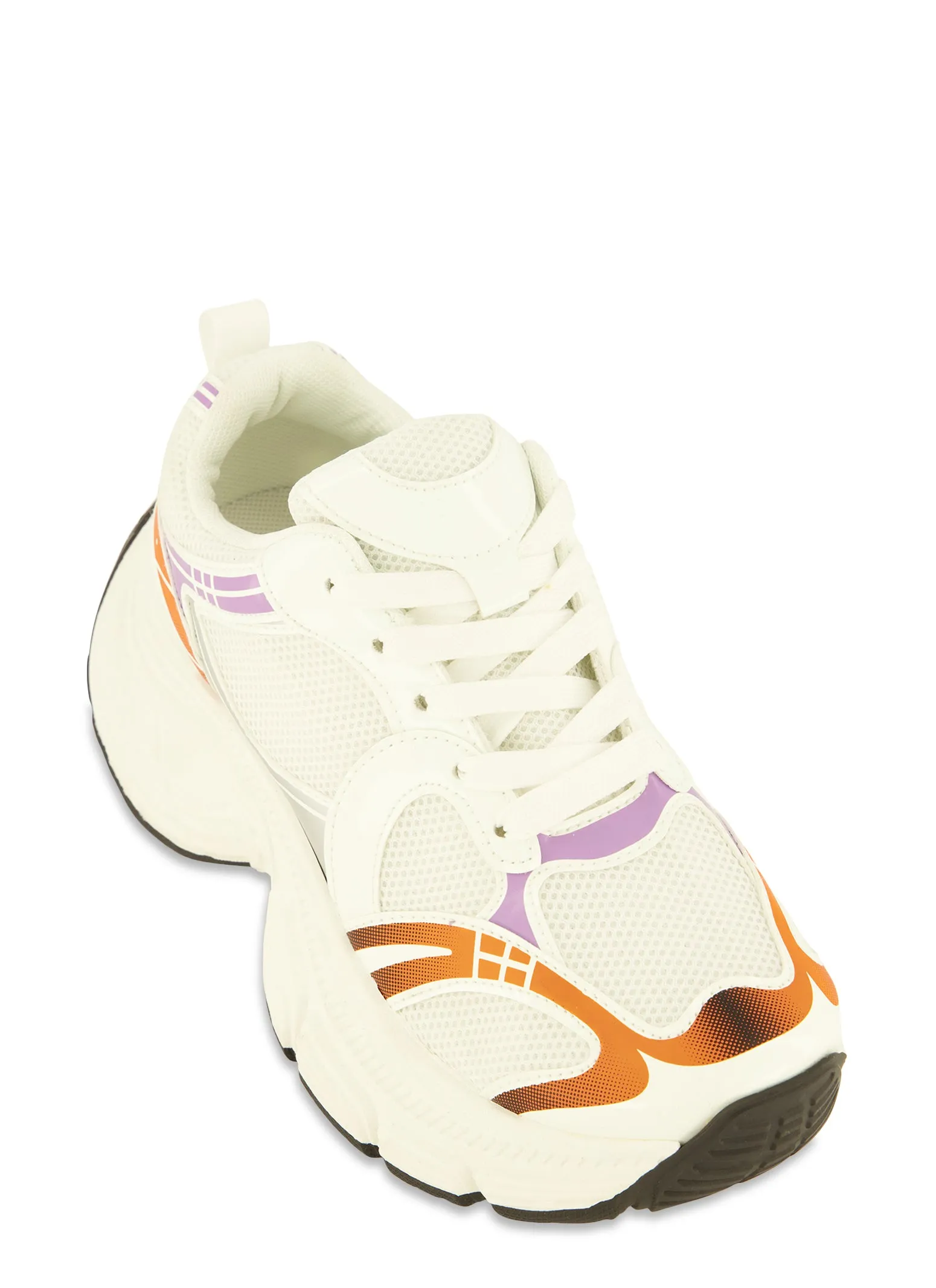 Chunky Sole Contrast Lace Up Sneakers sold by Rainbow