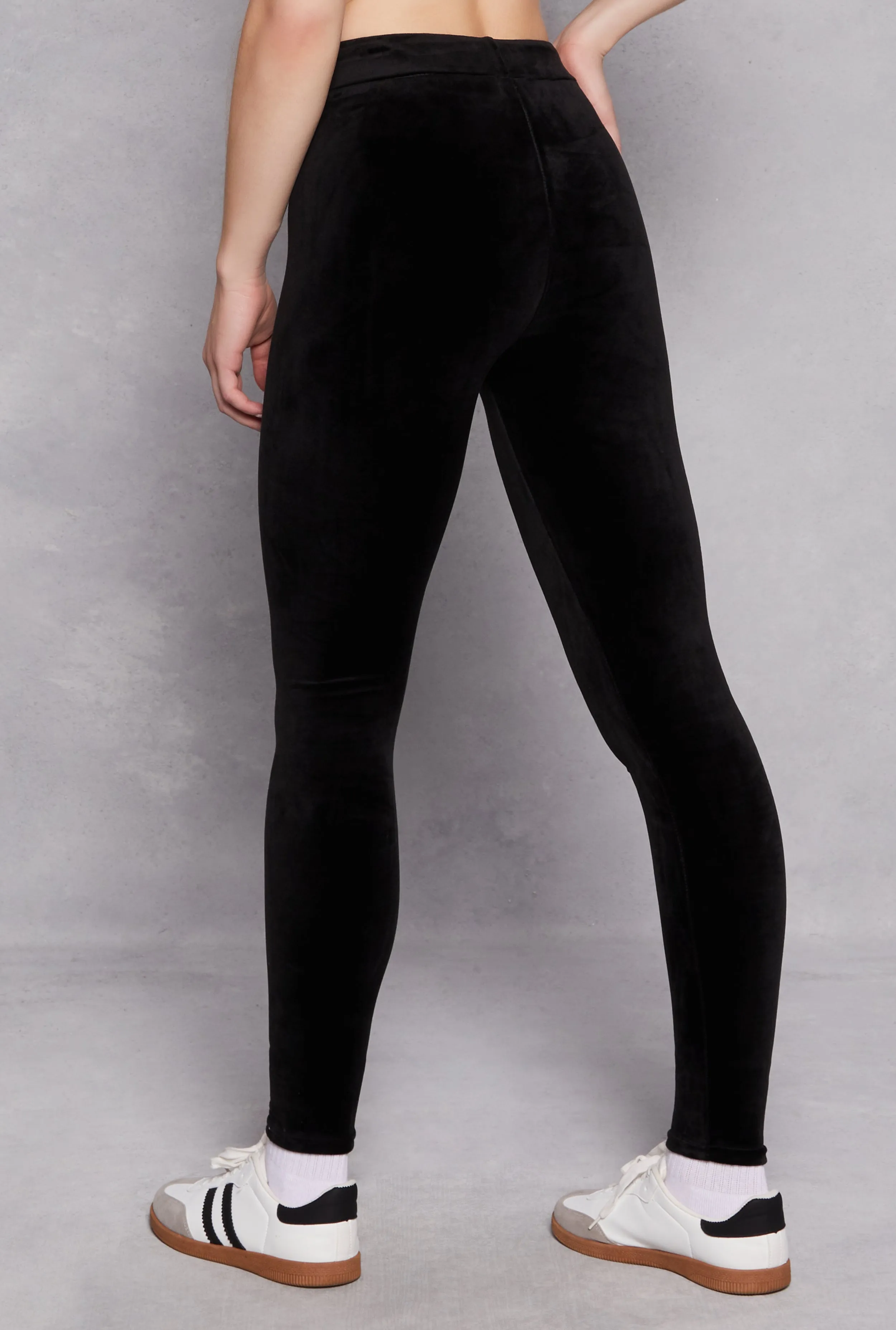 Velour Drawstring High Waisted Leggings sold by Rainbow product image thumbnail 3