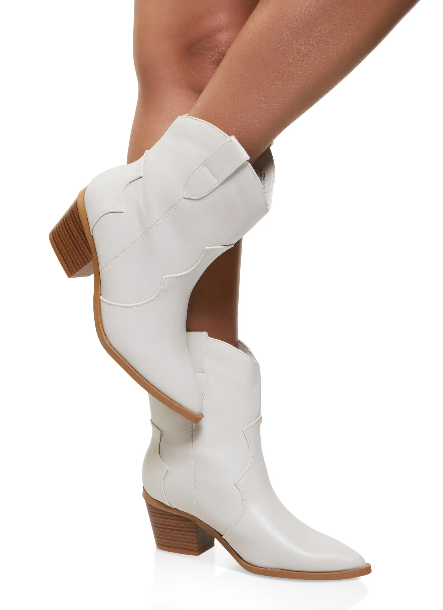 Pointed Toe Mid Heel Cowboy Boots sold by Rainbow