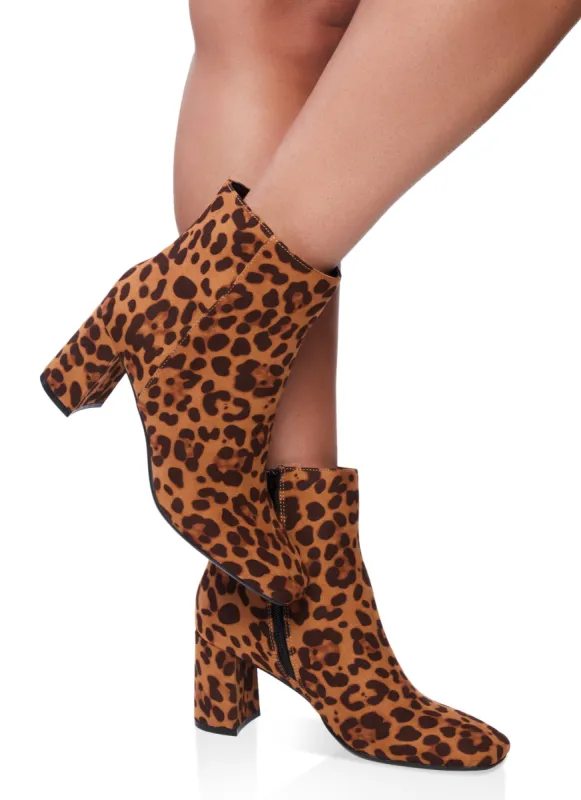 Side Zip Mid Block Heel Booties sold by Rainbow