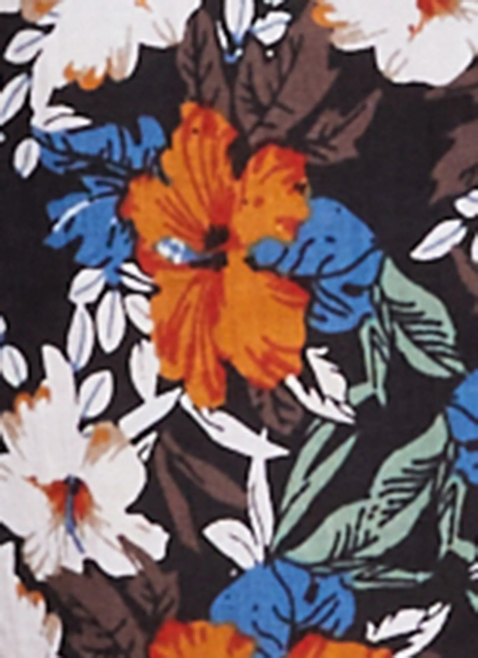 Plus Size Linen Floral Print Smocked Faux Drawstring Shorts sold by Rainbow product image thumbnail 4