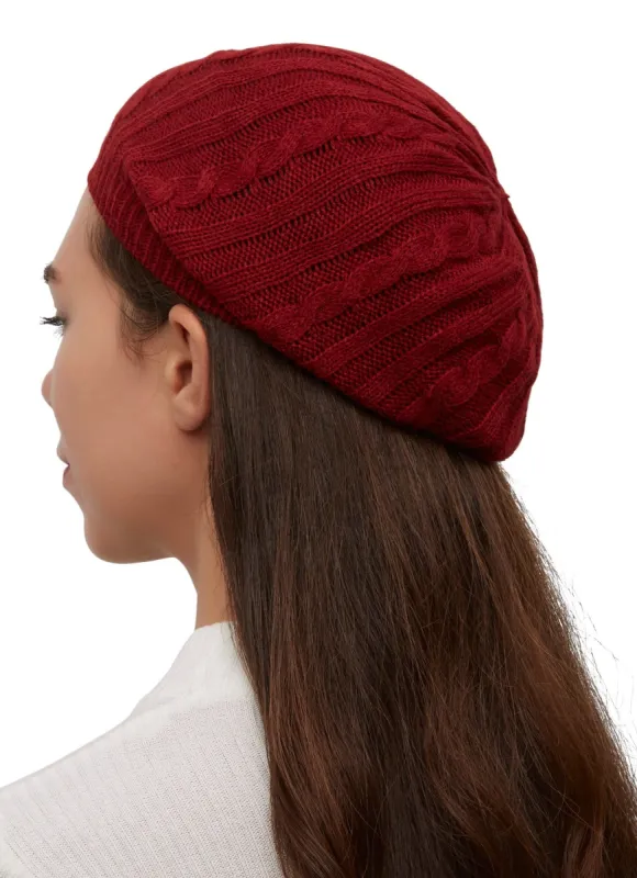 Basic Cable Knit Beret sold by Rainbow