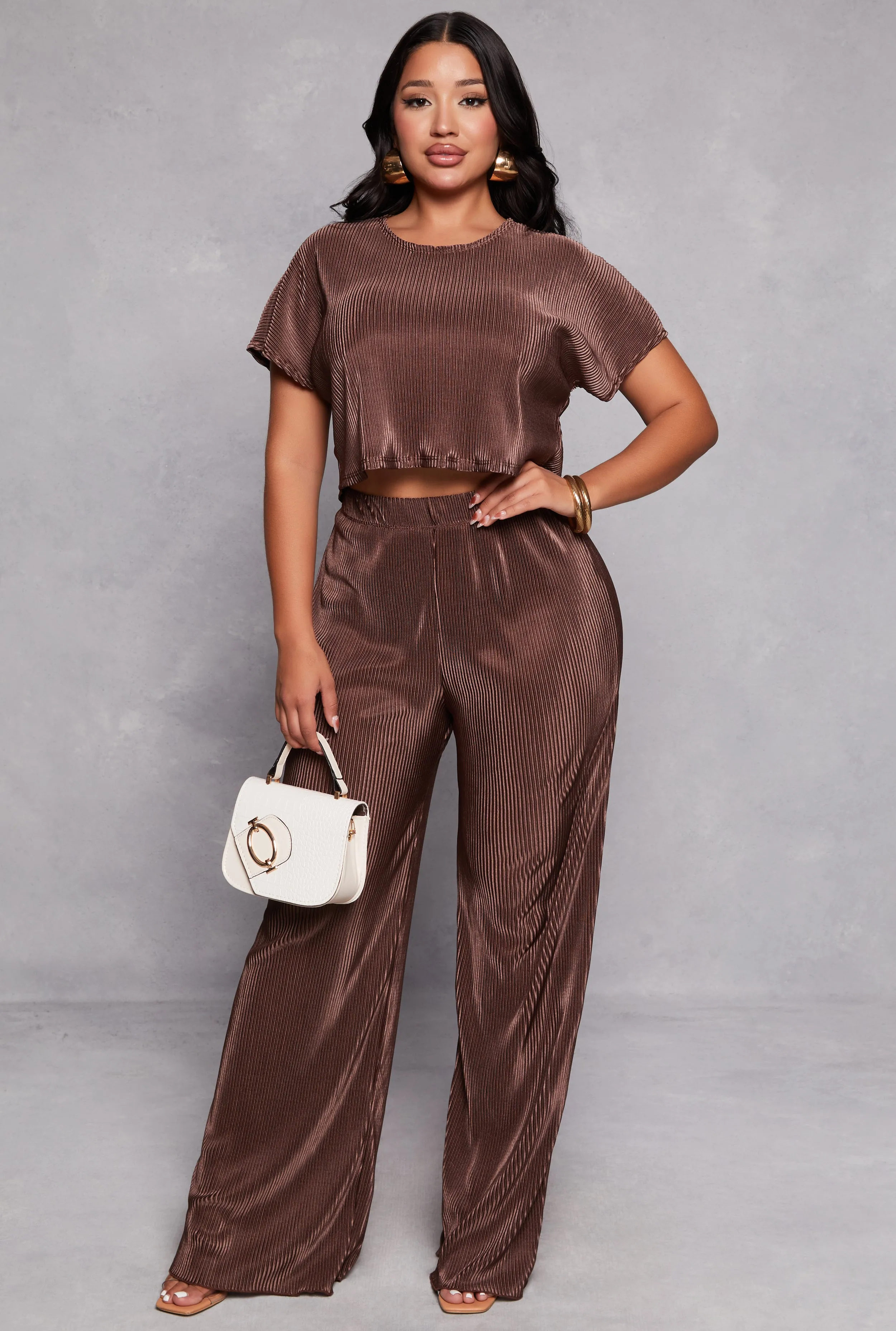 Plisse Crew Neck Crop Top sold by Rainbow product image thumbnail 2