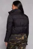 Nylon Zip Front Cropped Puffer Jacket sold by Rainbow