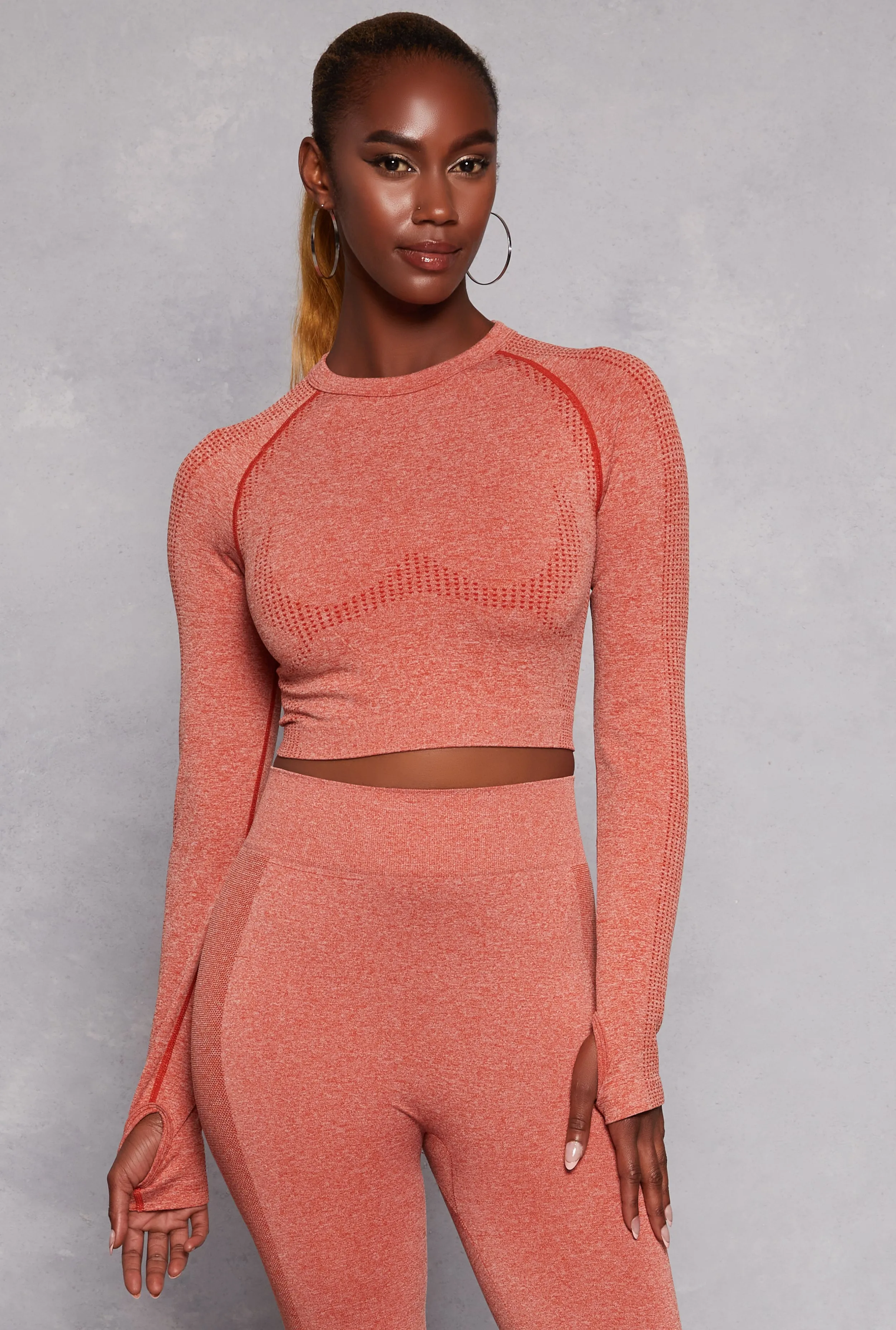 Seamless Long Sleeve Active Crop Top sold by Rainbow