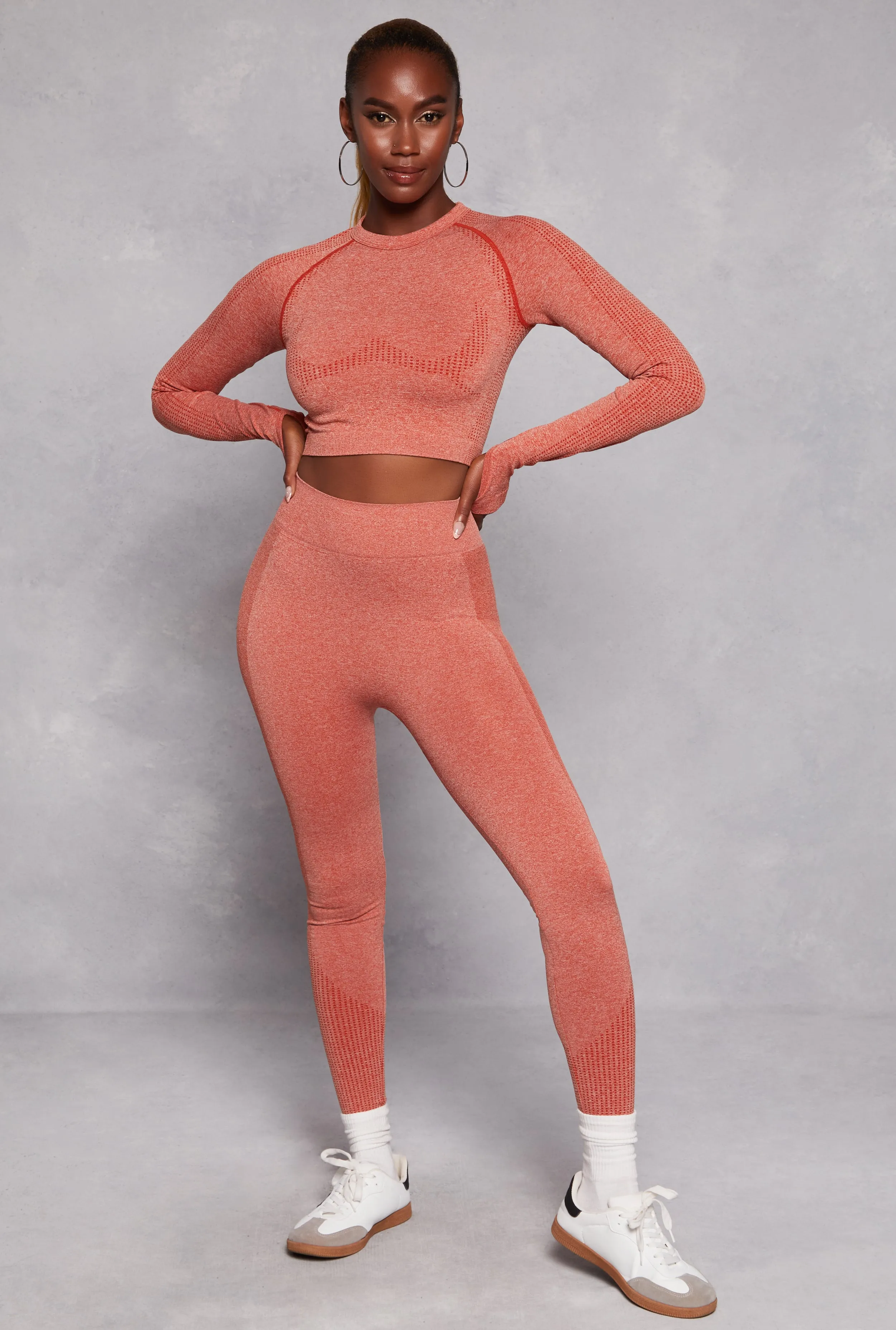 Seamless Long Sleeve Active Crop Top sold by Rainbow product image thumbnail 2