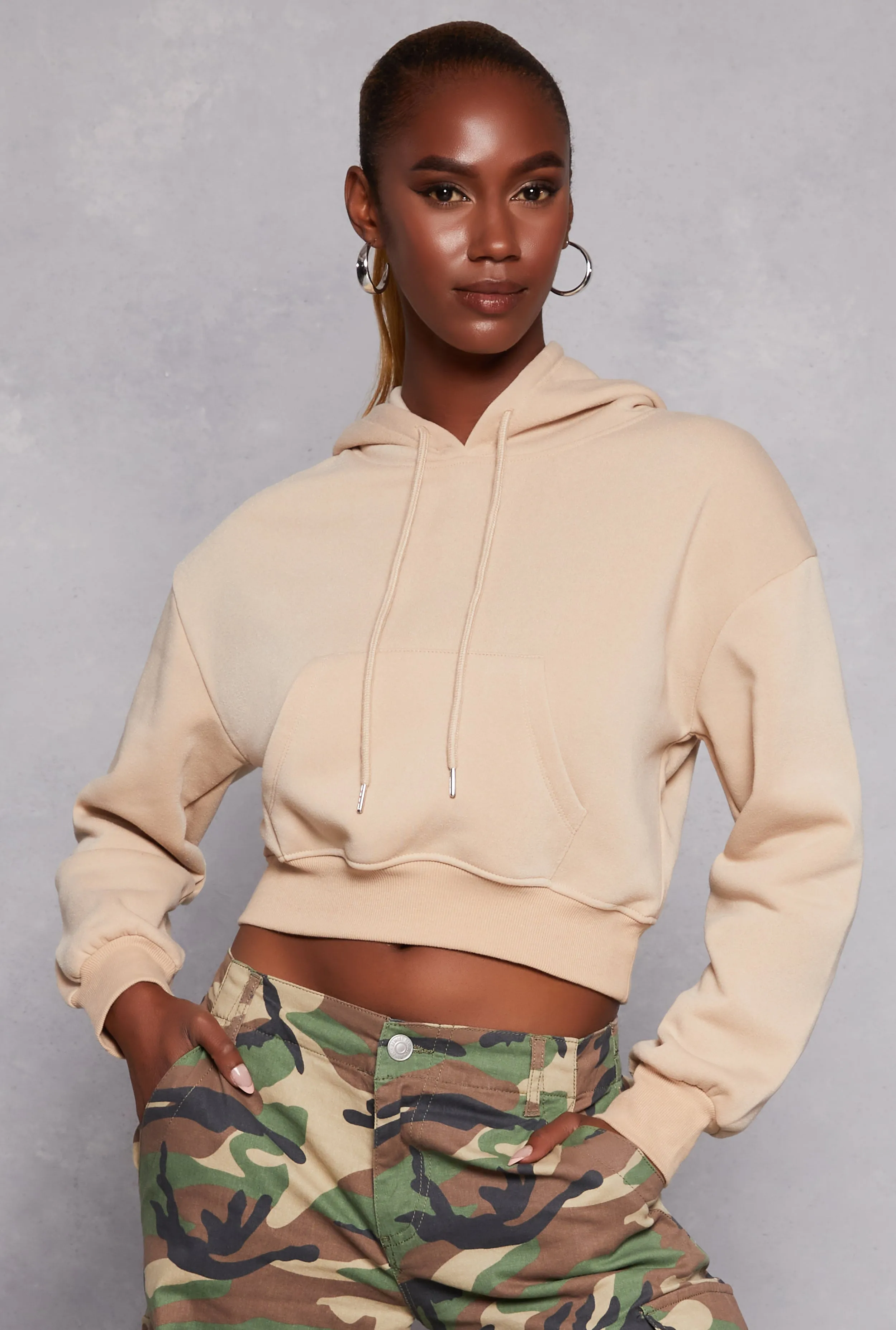 Pullover Cropped Hoodie sold by Rainbow