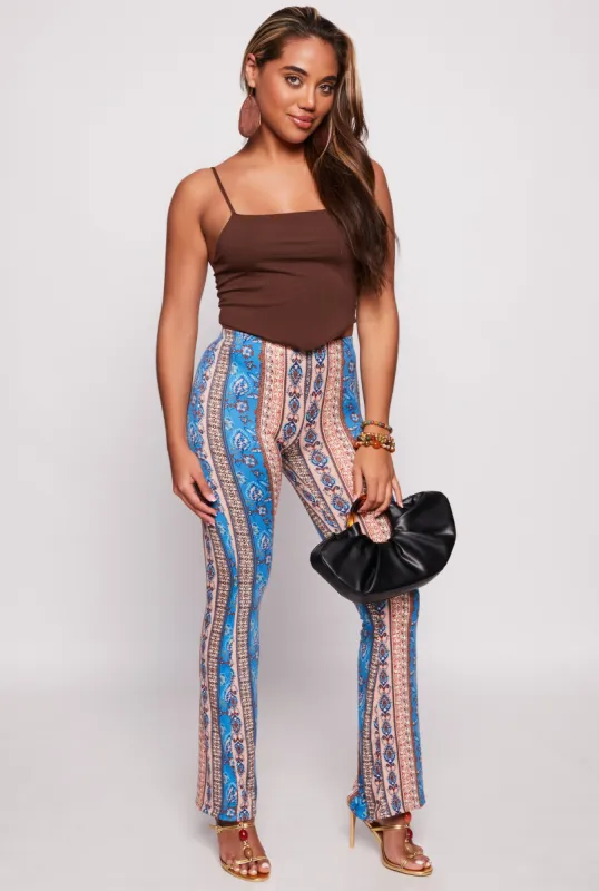 Boho Border Print Flared Pants sold by Rainbow