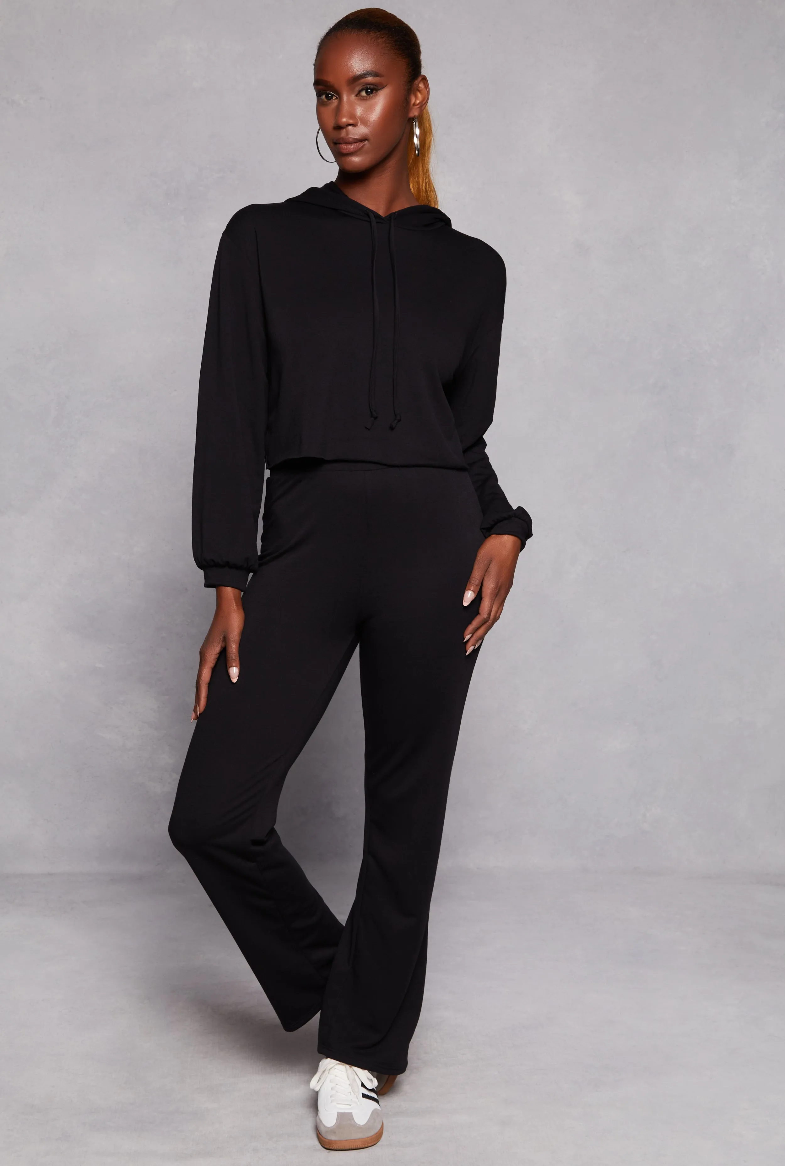 French Terry High Waist Flare Pants sold by Rainbow