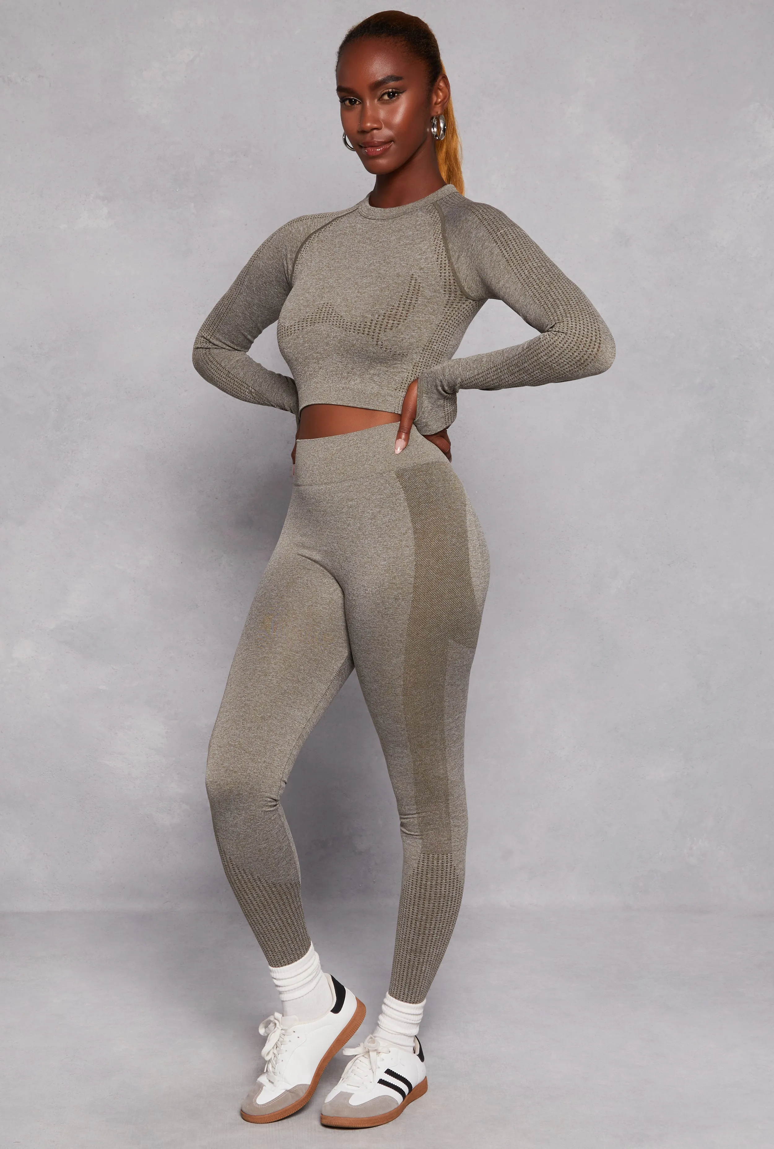 Seamless Long Sleeve Active Crop Top sold by Rainbow product image thumbnail 2