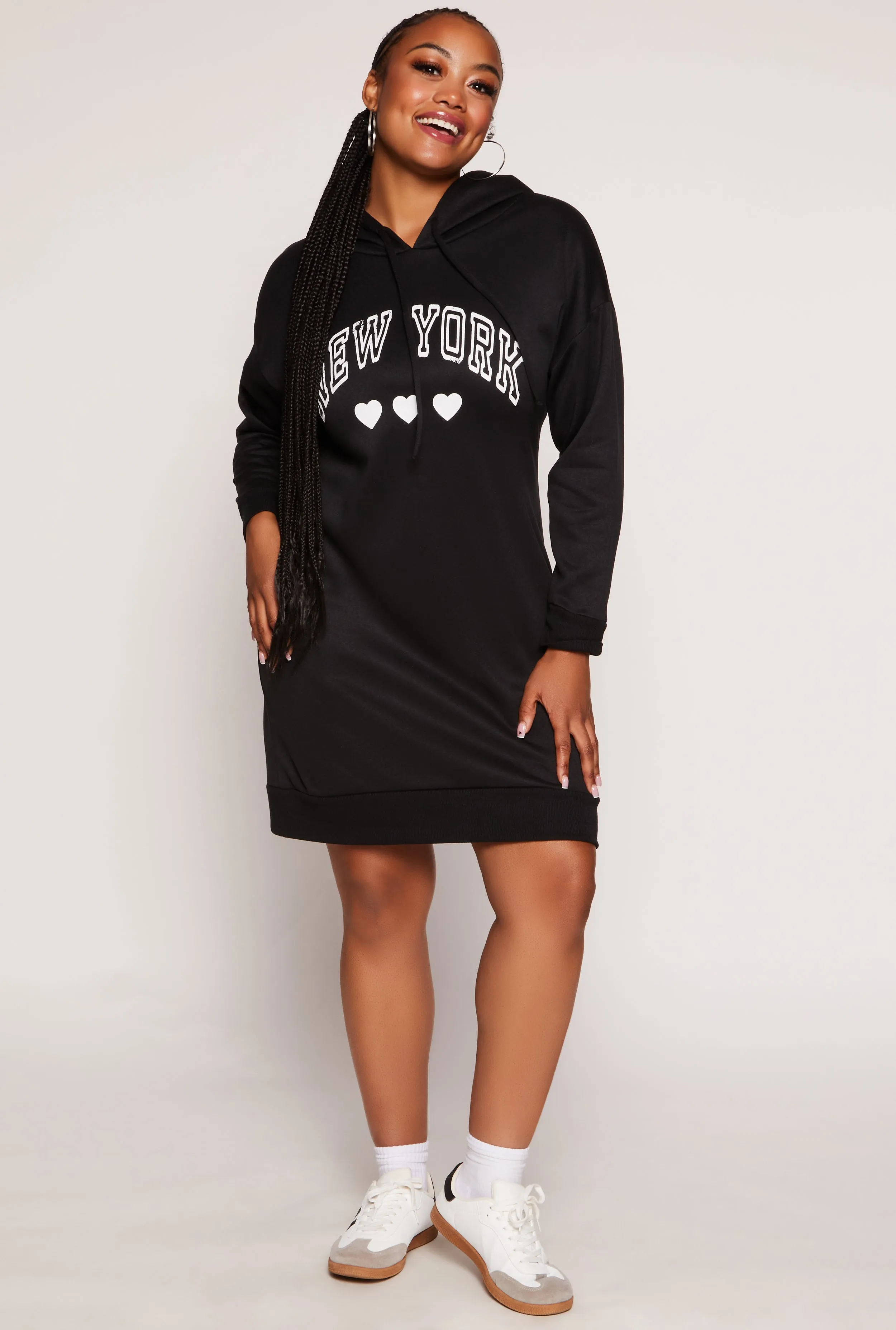 Plus Size New York Graphic Hoodie Dress sold by Rainbow product image thumbnail 2