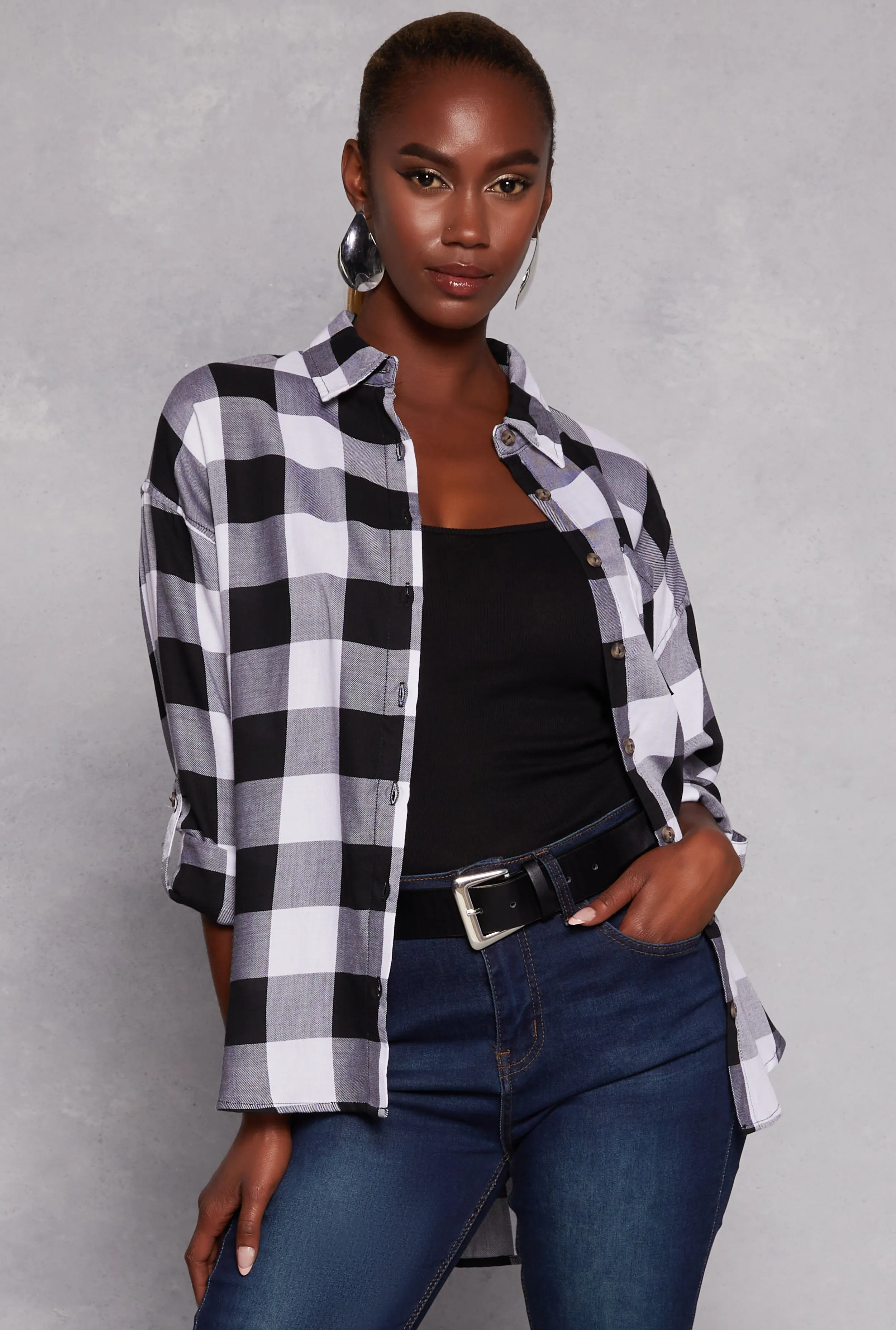 Buffalo Plaid Tunic Shirt sold by Rainbow