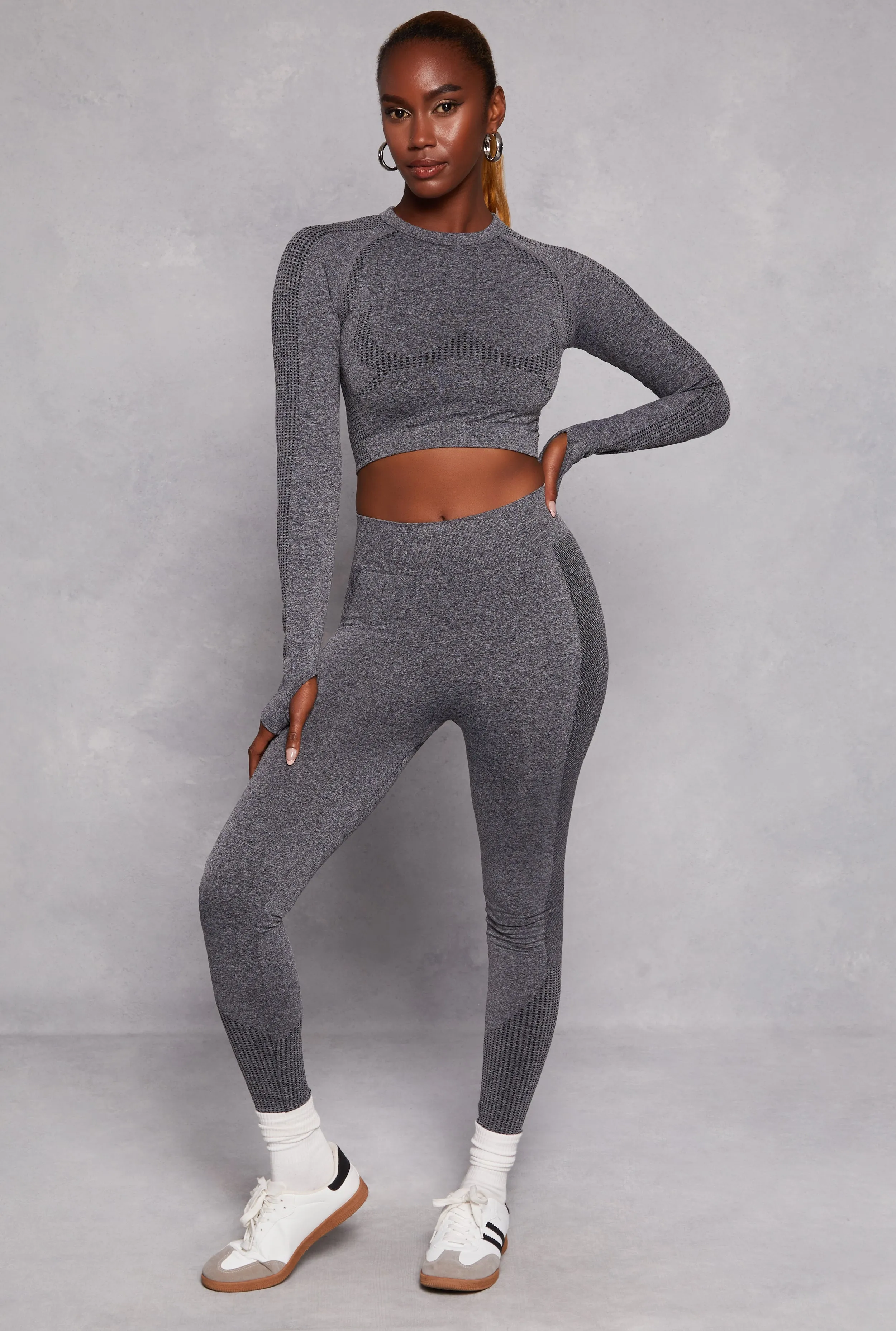 Seamless Long Sleeve Active Crop Top sold by Rainbow product image thumbnail 2