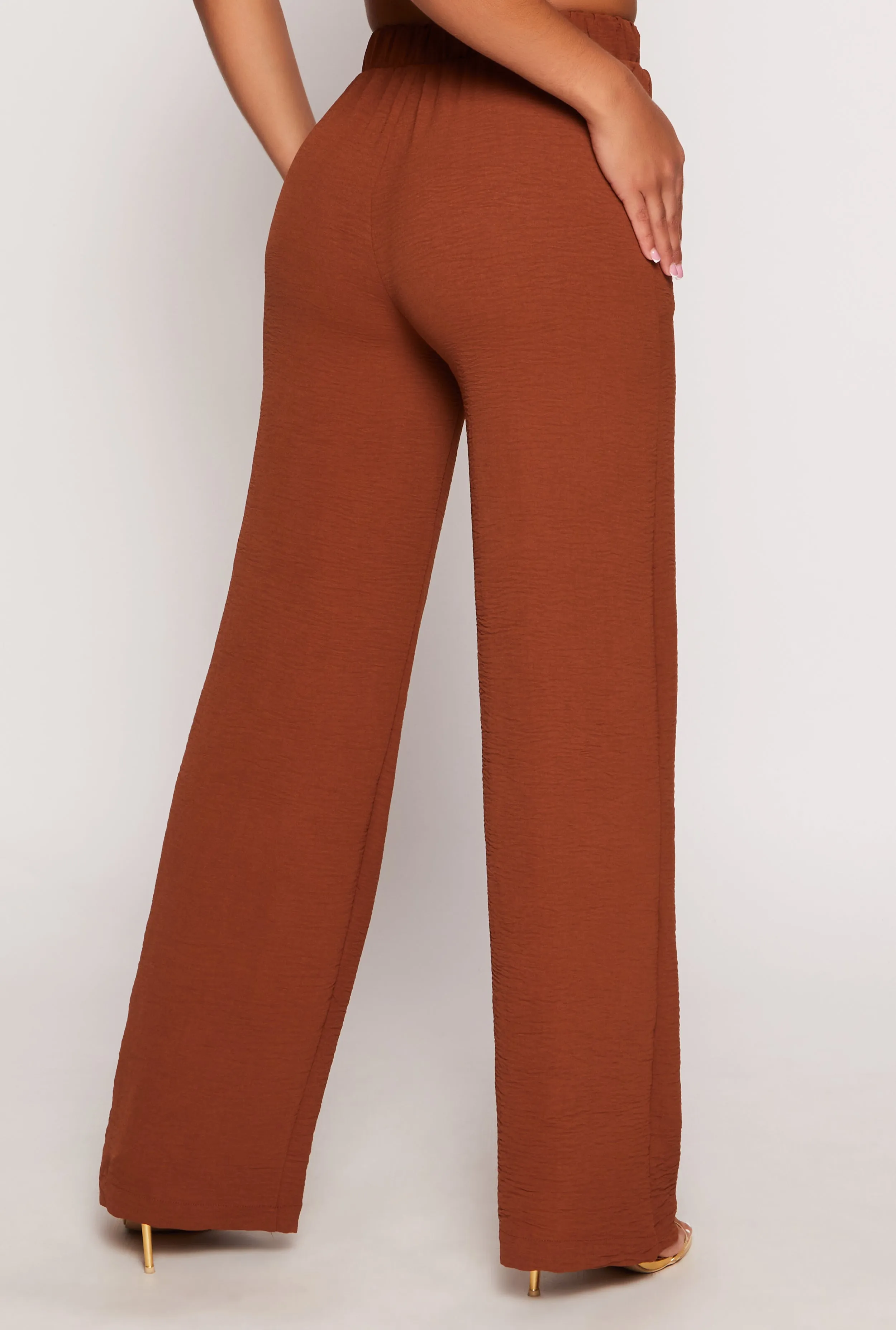 Crepe Knit High Waist Wide Leg Pants sold by Rainbow product image thumbnail 3