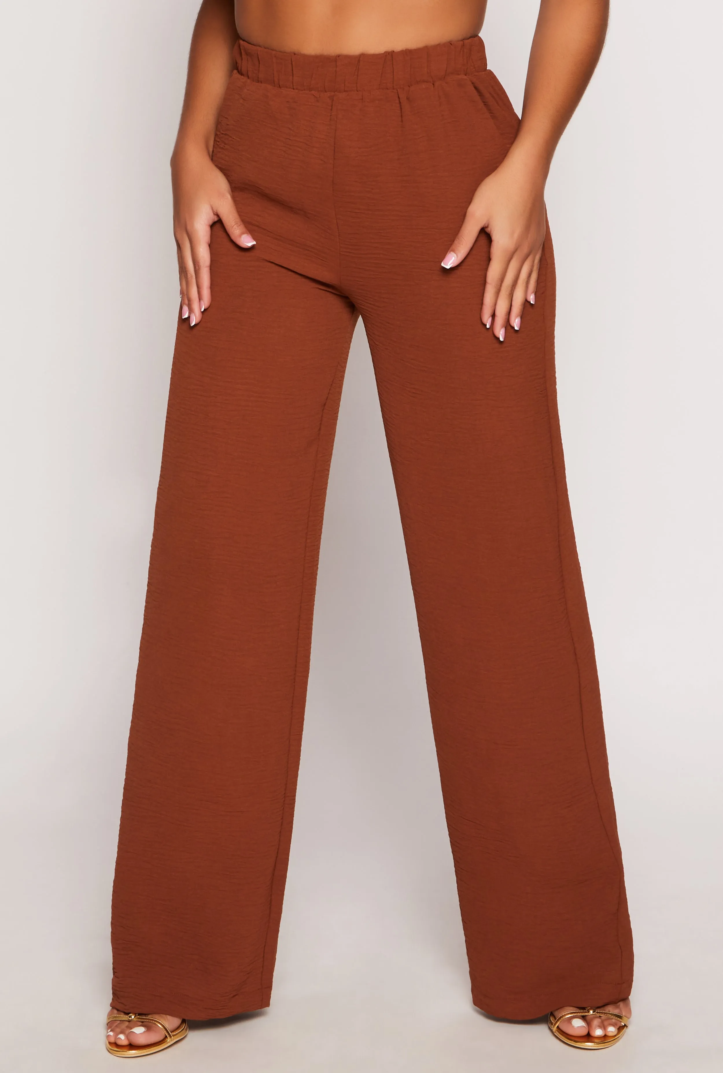 Crepe Knit High Waist Wide Leg Pants sold by Rainbow product image thumbnail 2