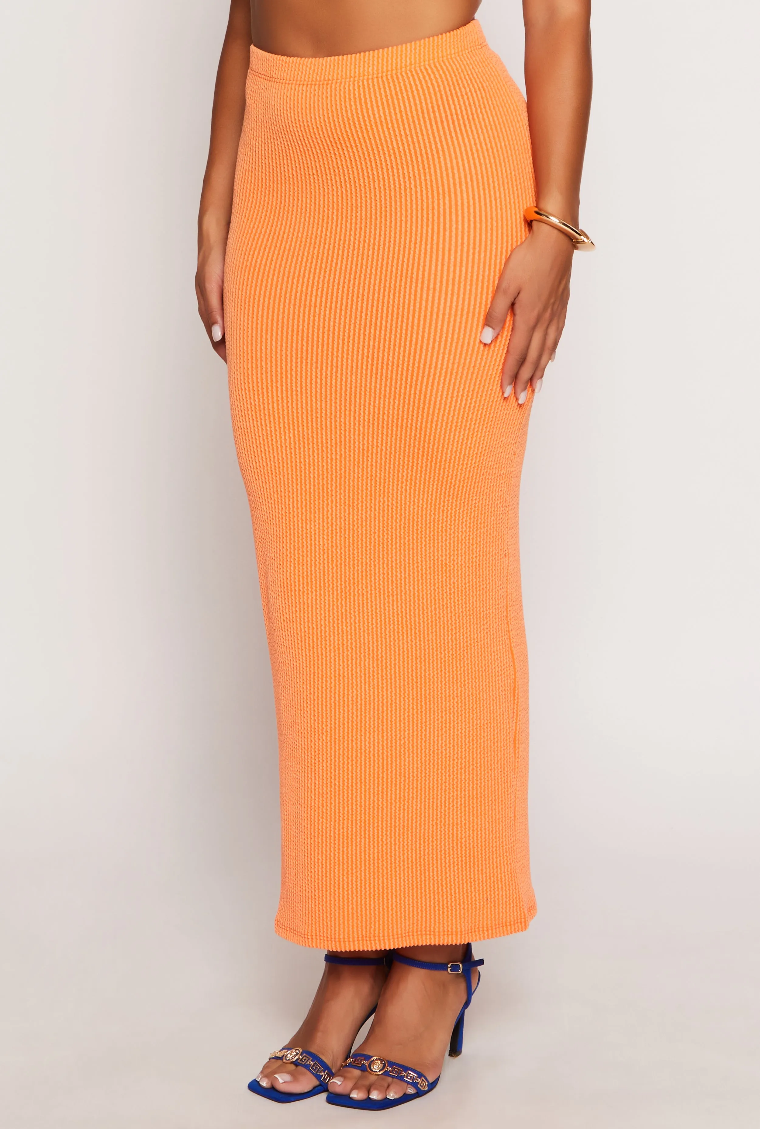 Ribbed High Waist Maxi Pencil Skirt sold by Rainbow product image thumbnail 3