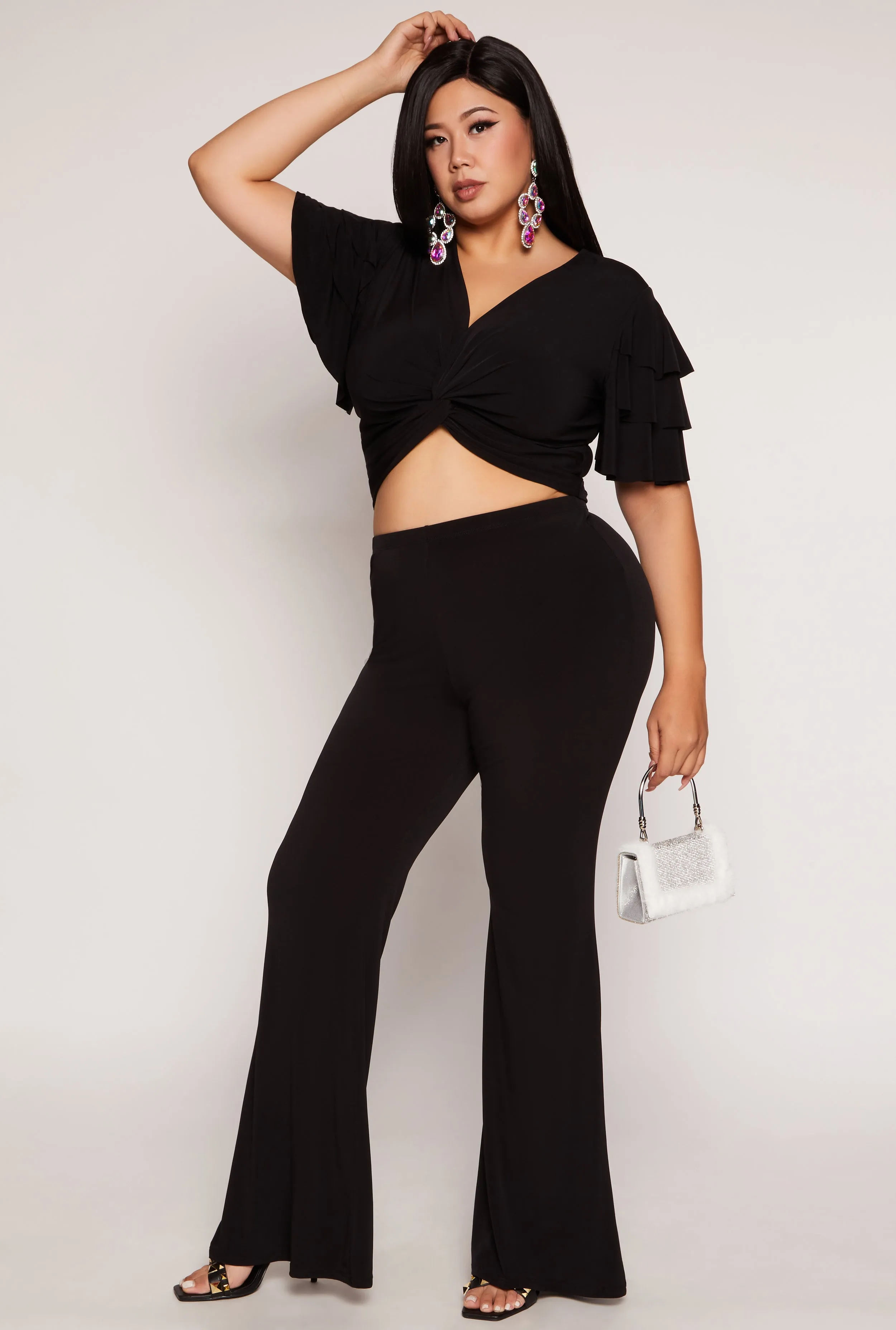 Plus Size High Waist Flare Pants sold by Rainbow