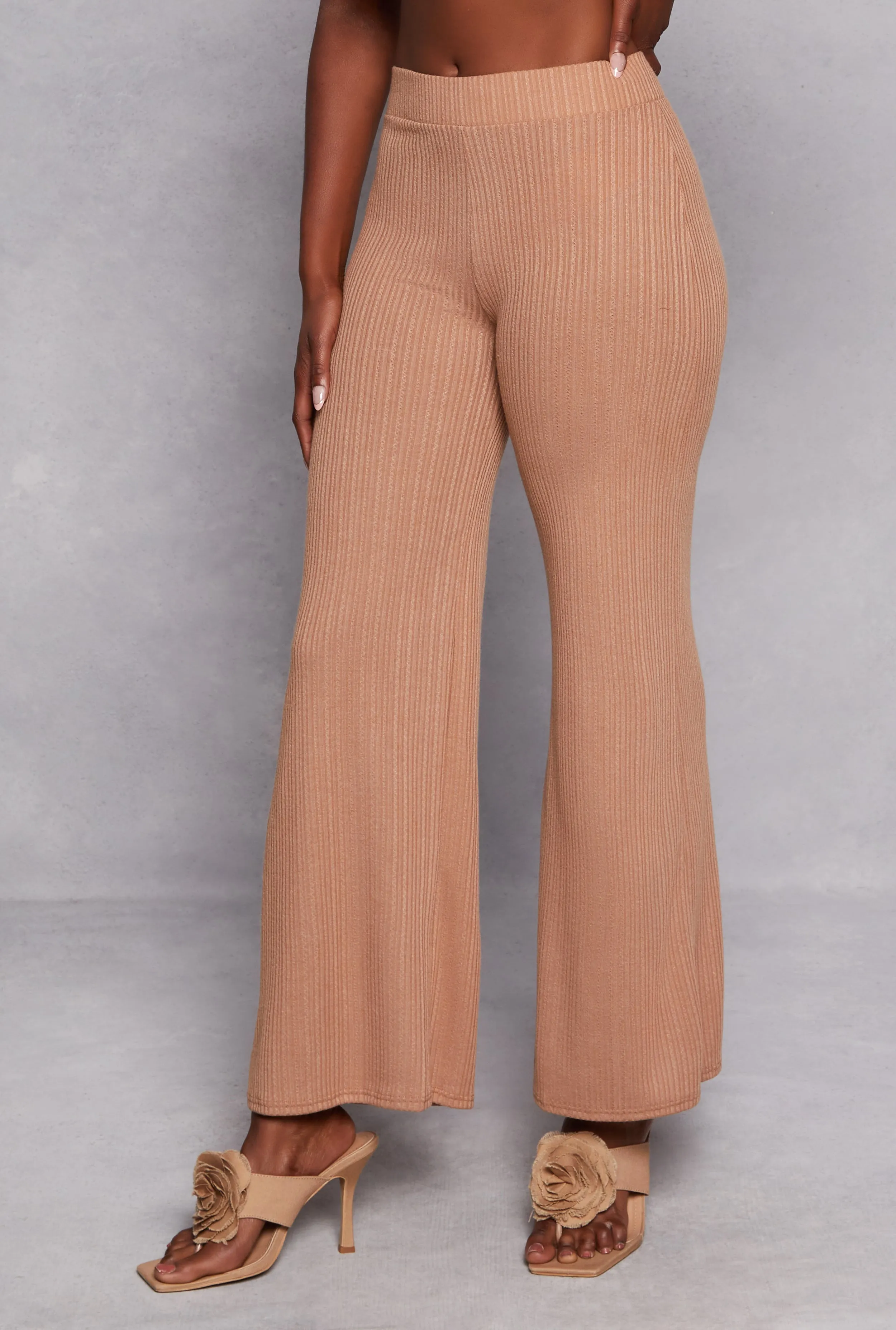 Ribbed Knit High Waist Wide Leg Pants sold by Rainbow product image thumbnail 2