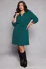 Plus Size Crepe Knit Tie Waist Shirt Dress sold by Rainbow