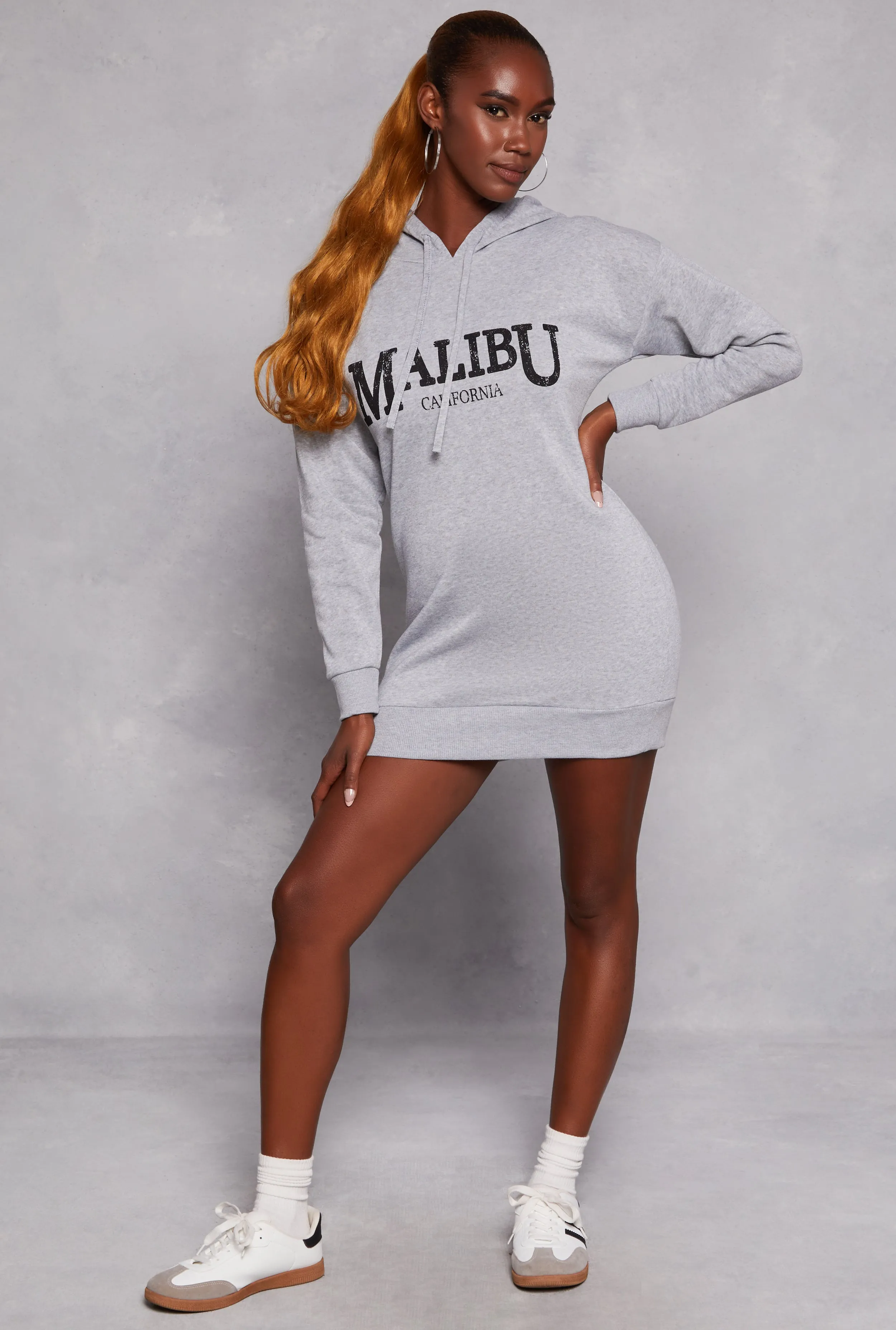 Malibu California Hooded Sweatshirt Dress sold by Rainbow product image thumbnail 2