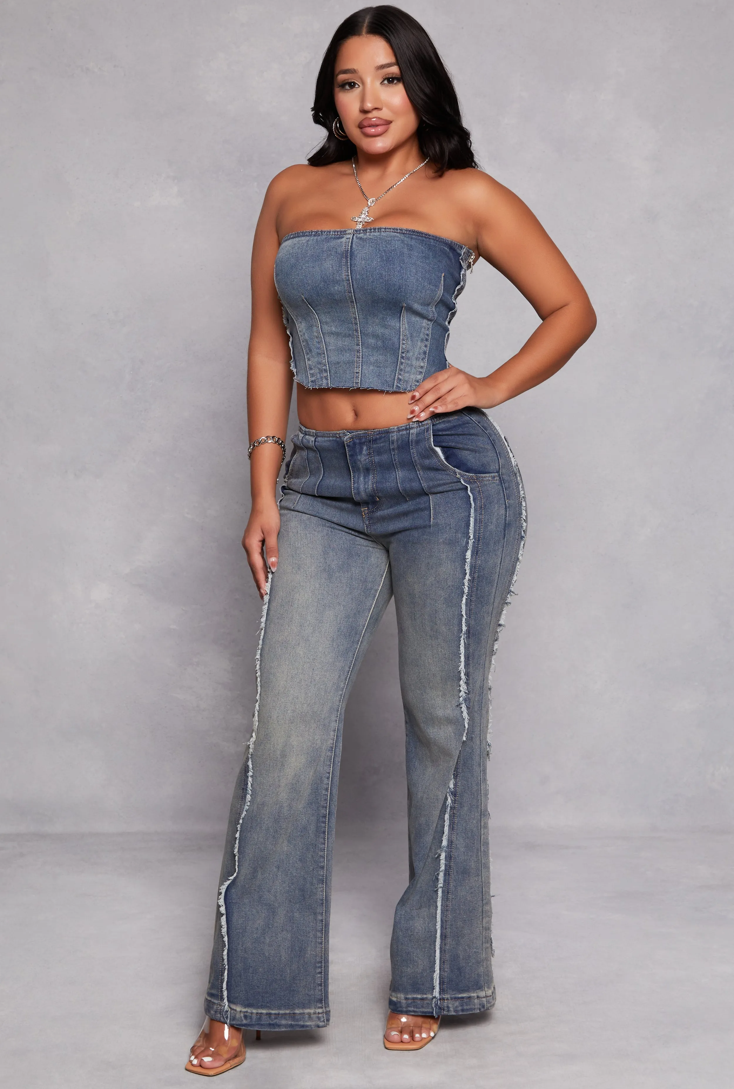 Corset Denim Tube Top sold by Rainbow product image thumbnail 2
