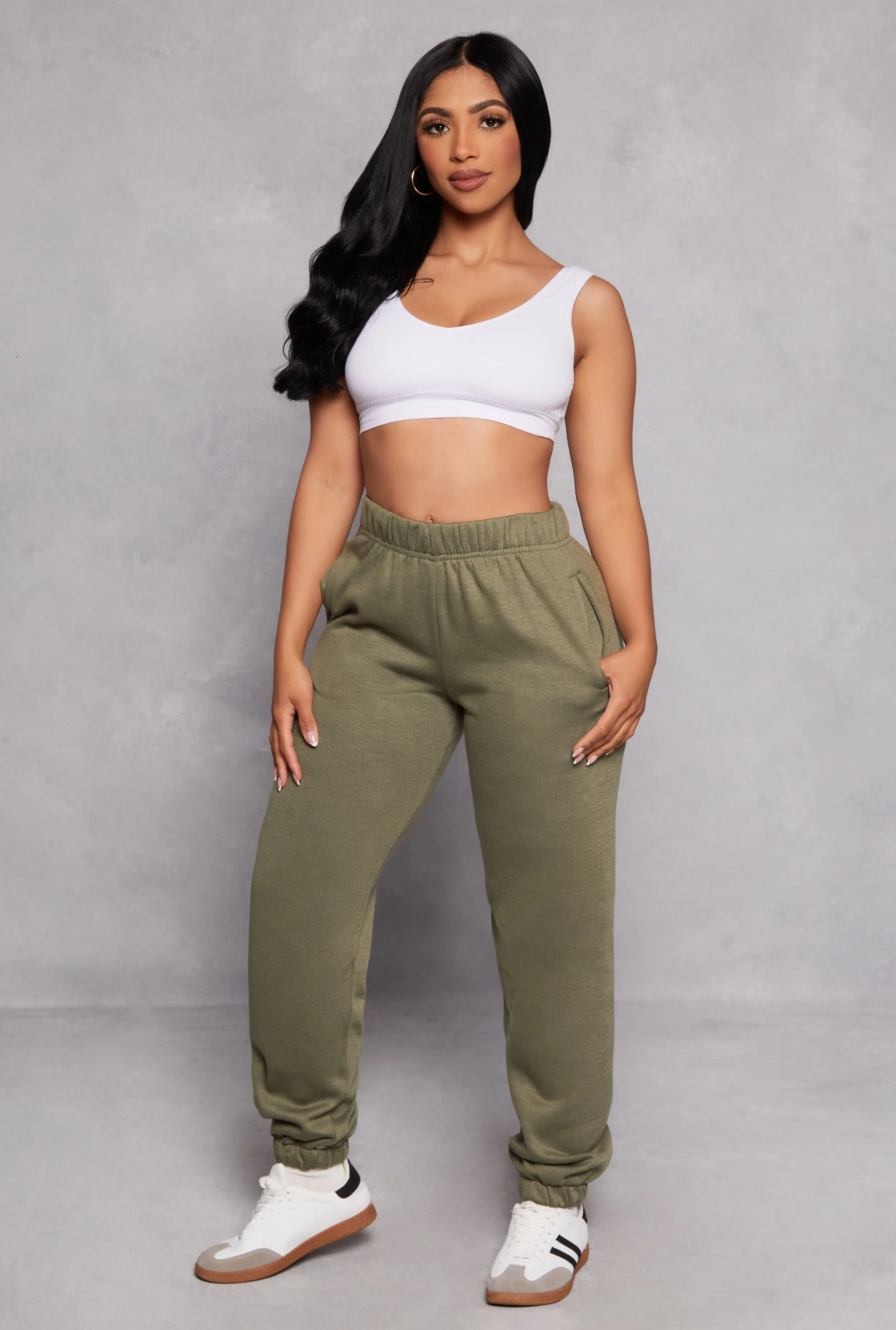 Basic Fleece High Waisted Joggers sold by Rainbow
