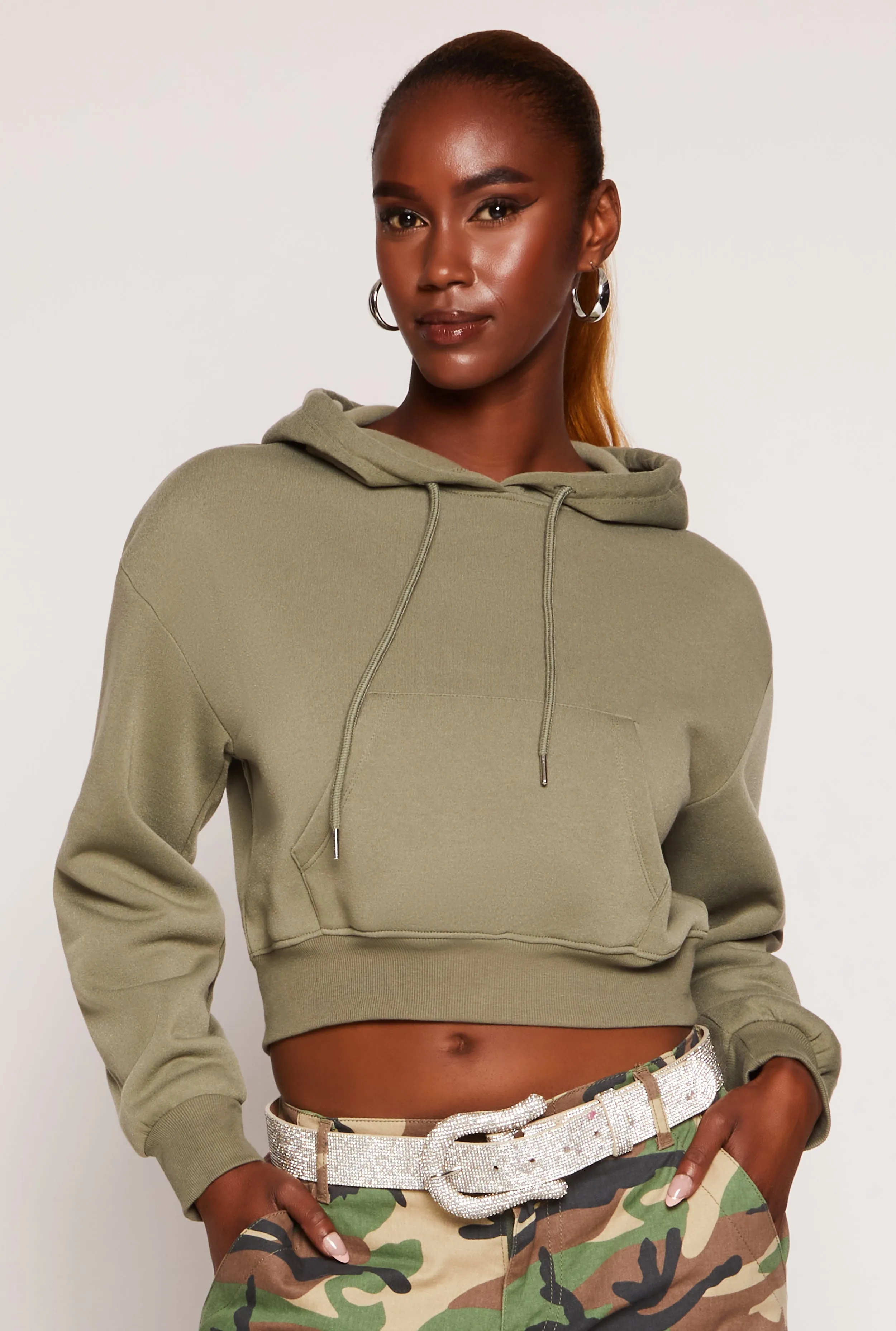 Pullover Cropped Hoodie sold by Rainbow