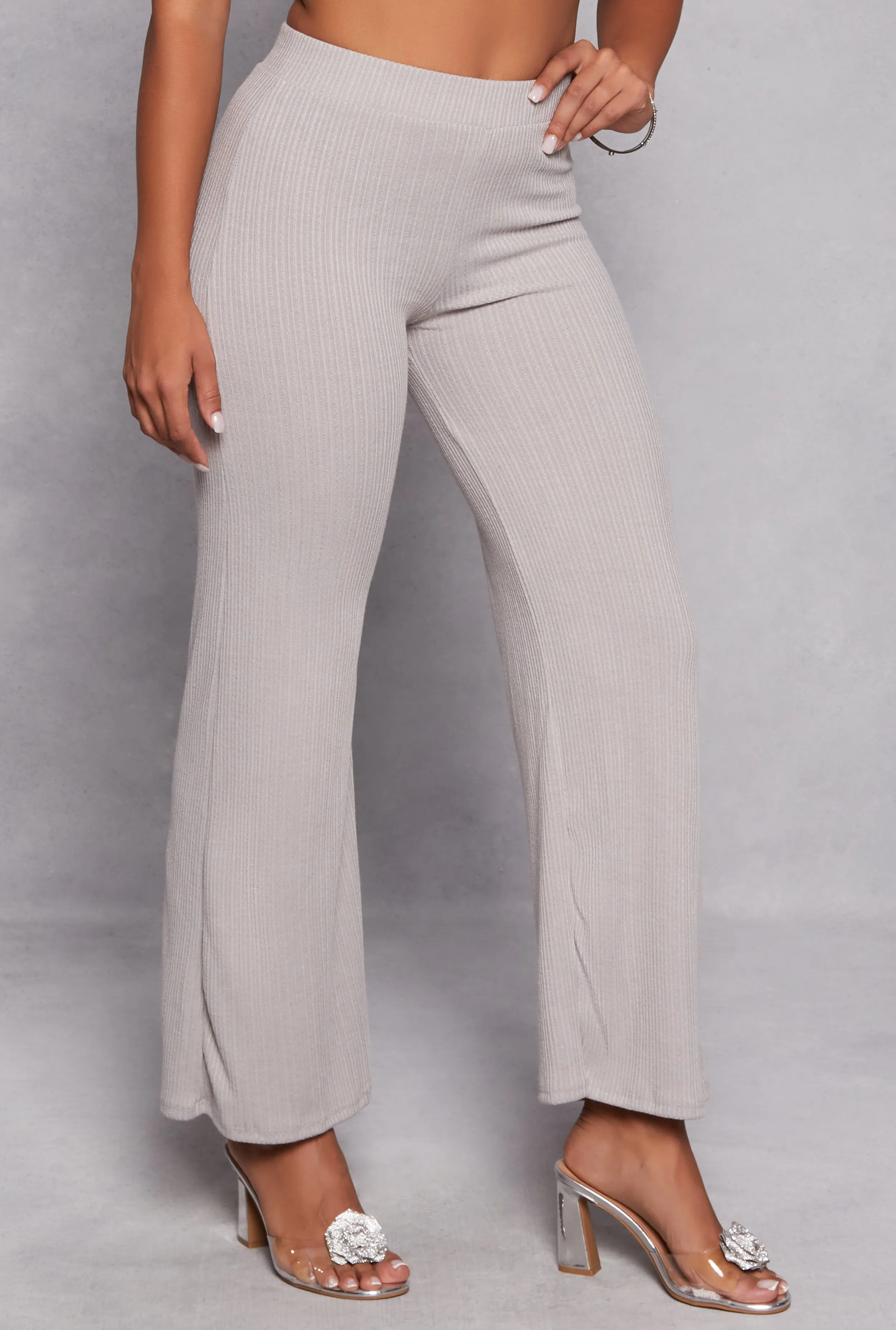 Ribbed Knit High Waist Wide Leg Pants sold by Rainbow product image thumbnail 2