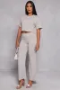 Ribbed Knit High Waist Wide Leg Pants sold by Rainbow