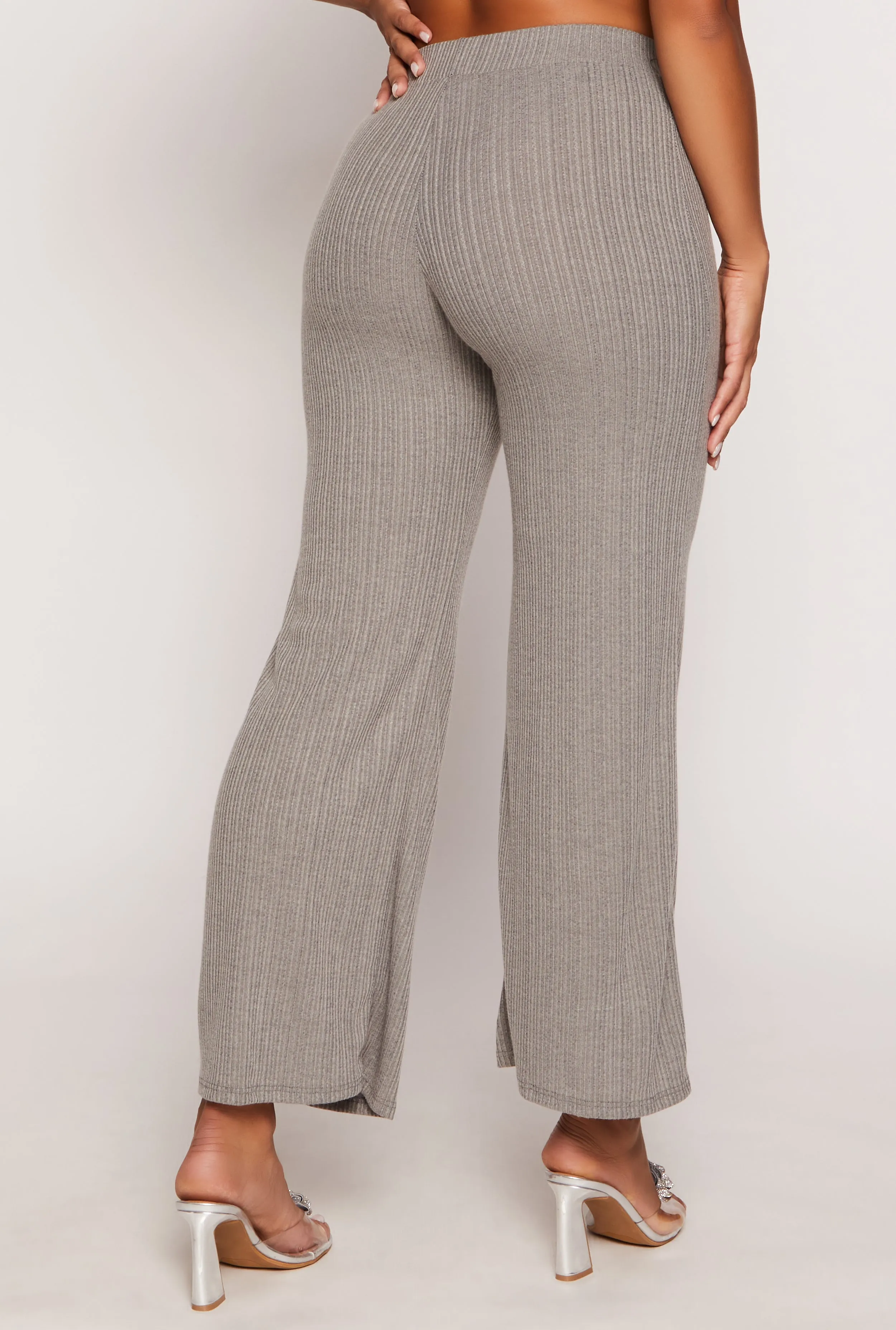 Ribbed Knit High Waist Wide Leg Pants sold by Rainbow product image thumbnail 3