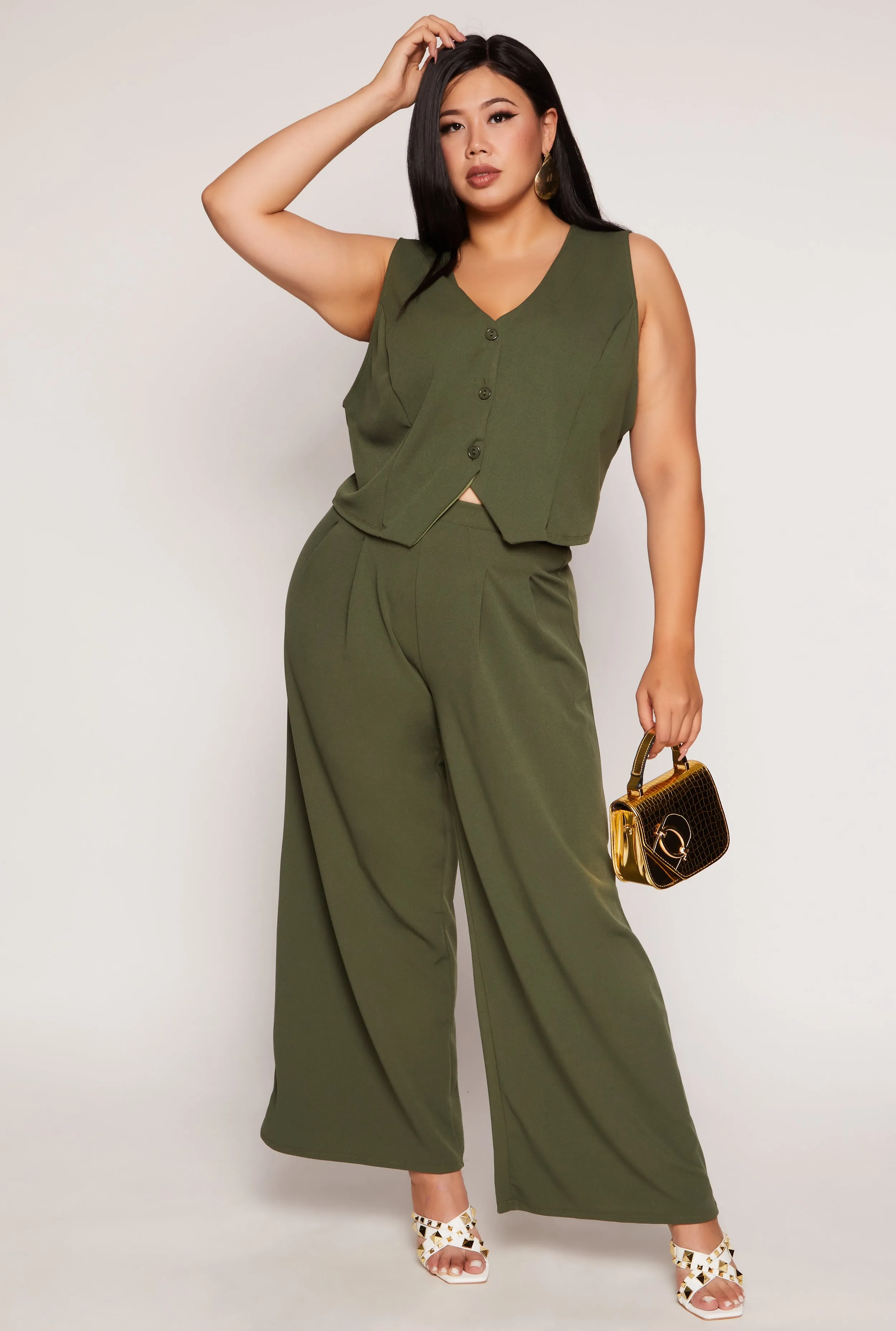 Plus Size Three Button Vest sold by Rainbow product image thumbnail 2