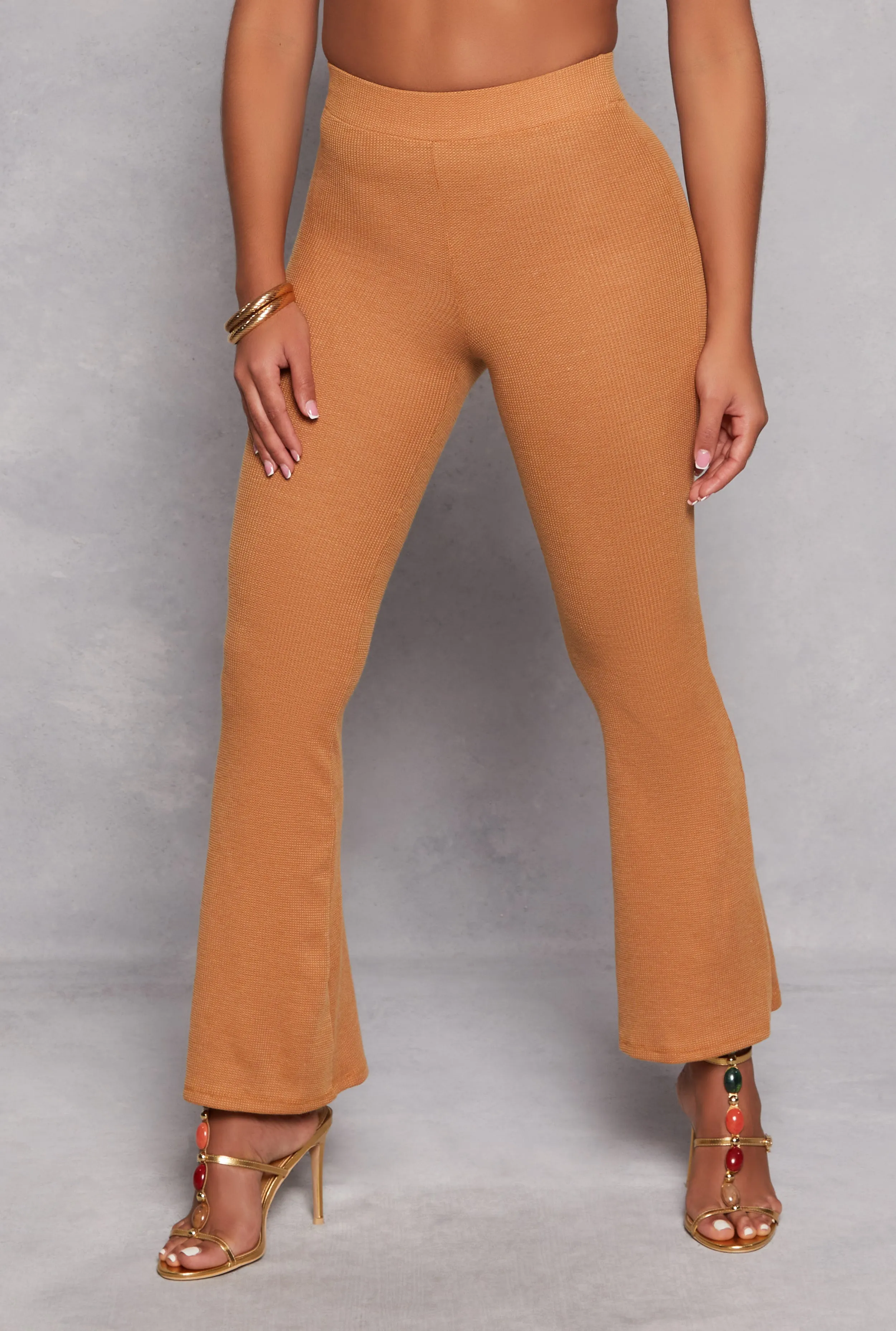 Waffle Knit High Waist Flare Pants sold by Rainbow product image thumbnail 2