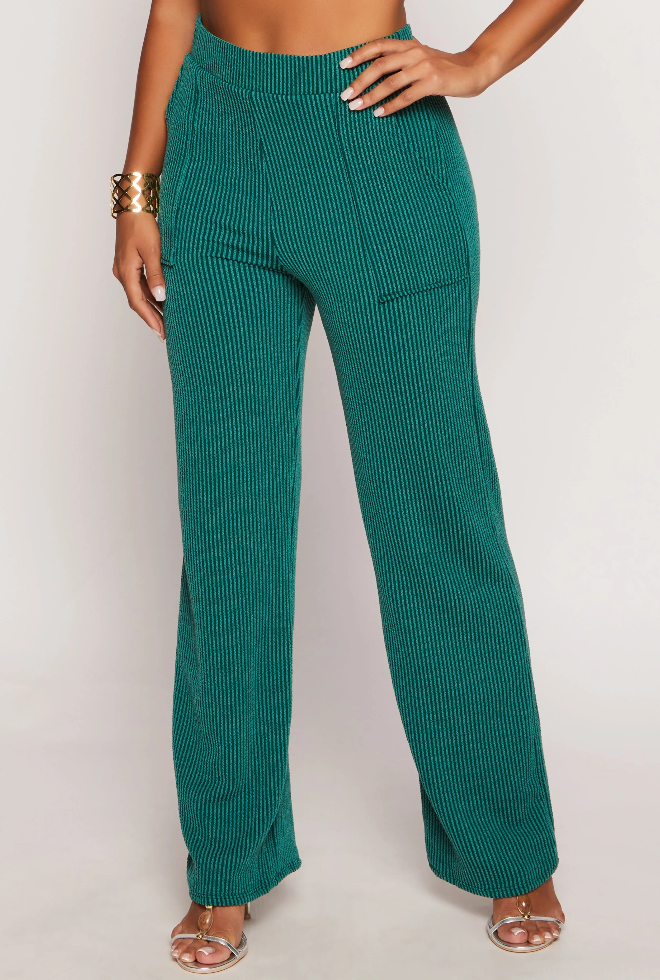 Ribbed Wide Leg Cargo Pocket Pants sold by Rainbow product image thumbnail 2