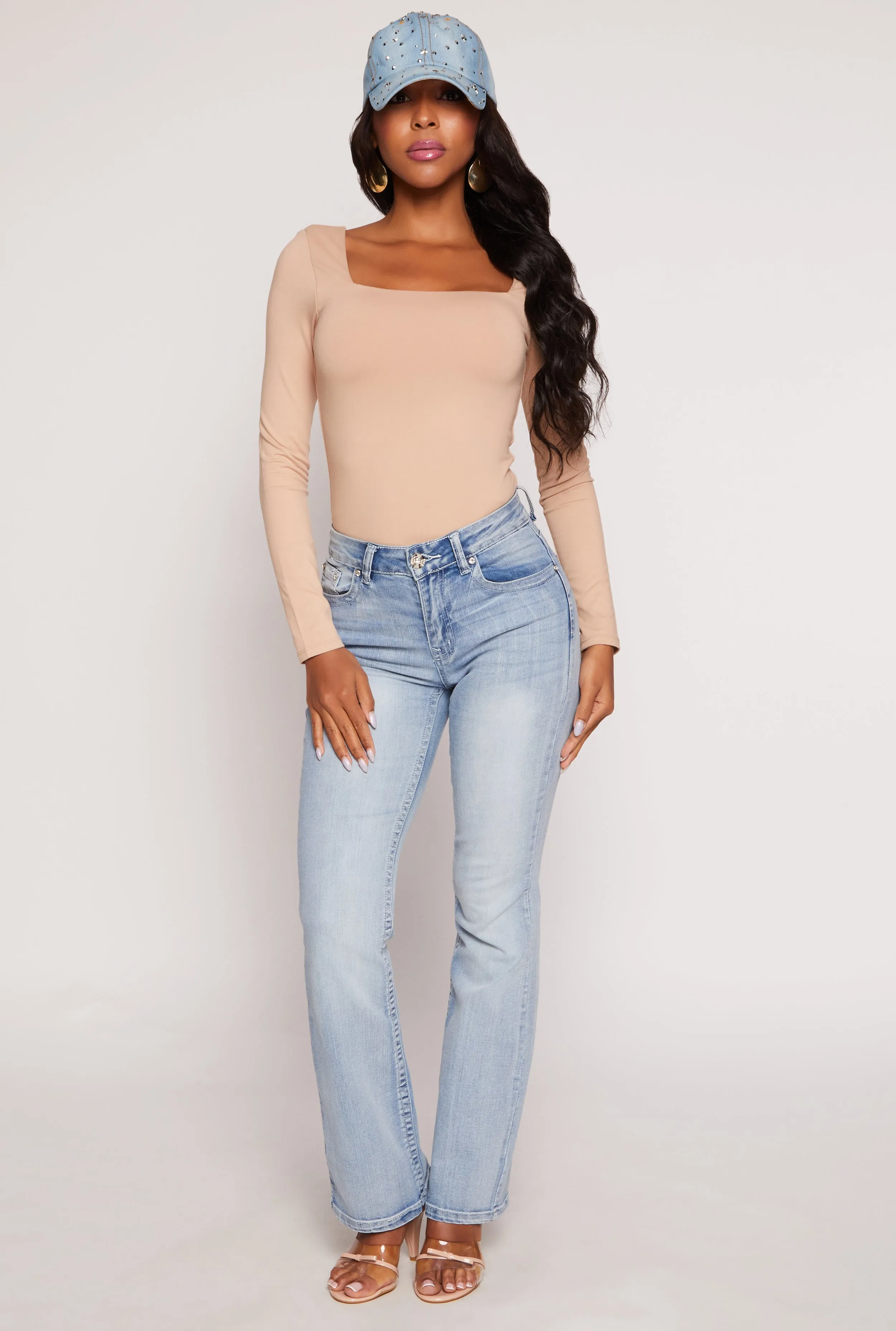 Basic Square Neck Long Sleeve Bodysuit sold by Rainbow product image thumbnail 2