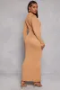 Mock Neck Long Sleeve Side Slit Maxi Dress sold by Rainbow