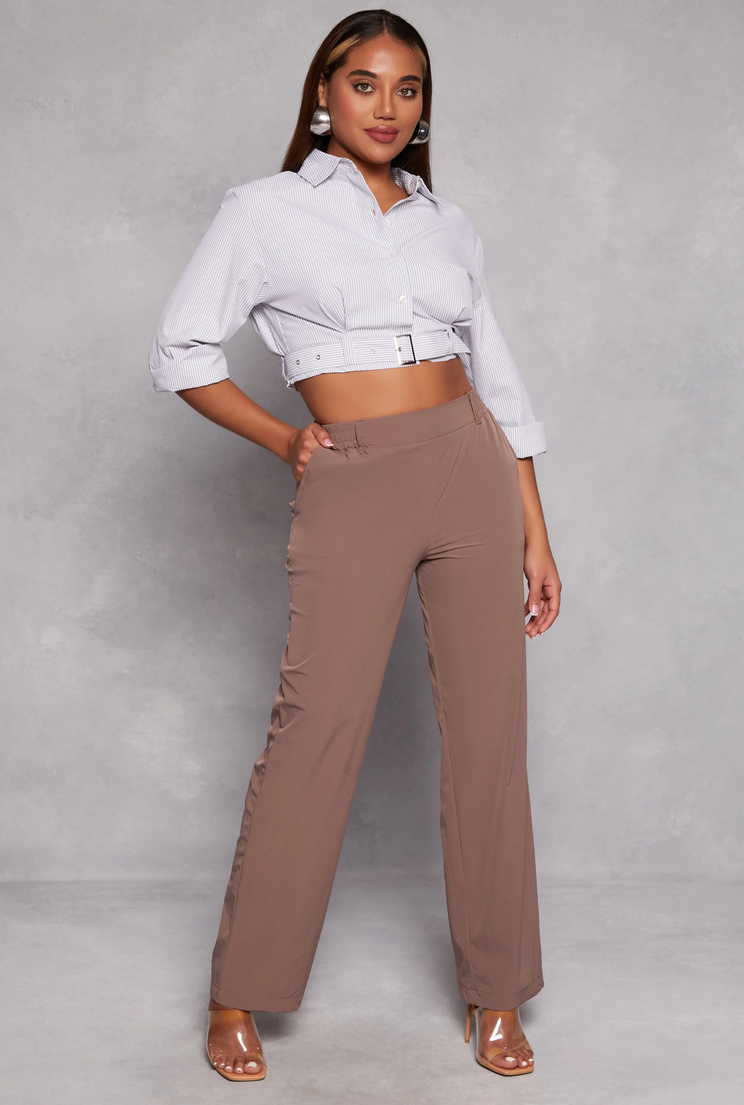 Pull On High Waist Dress Pants sold by Rainbow